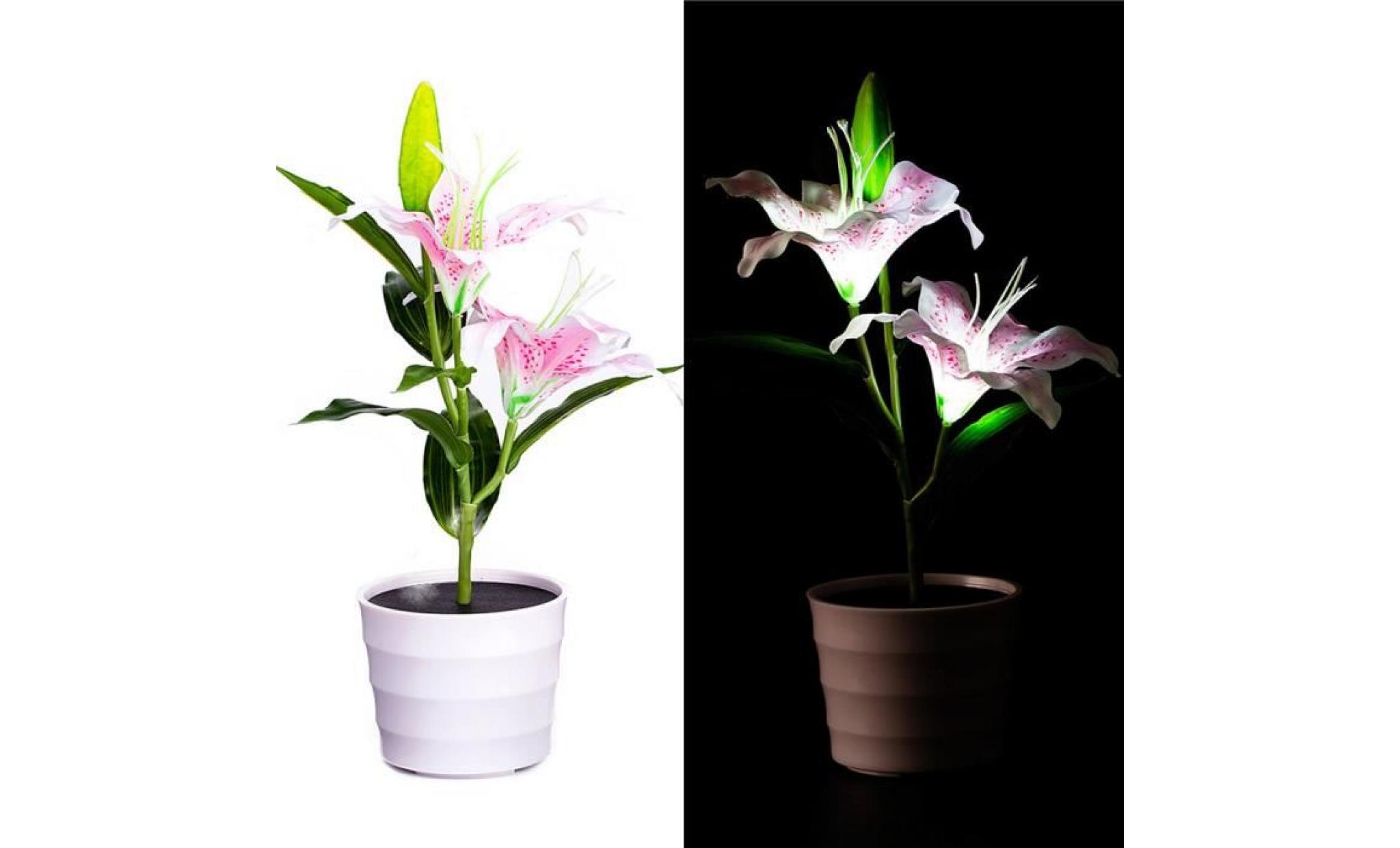 solaire lily flower lumières 2 led artificielle lily flower pot bonsai lampe led li779@