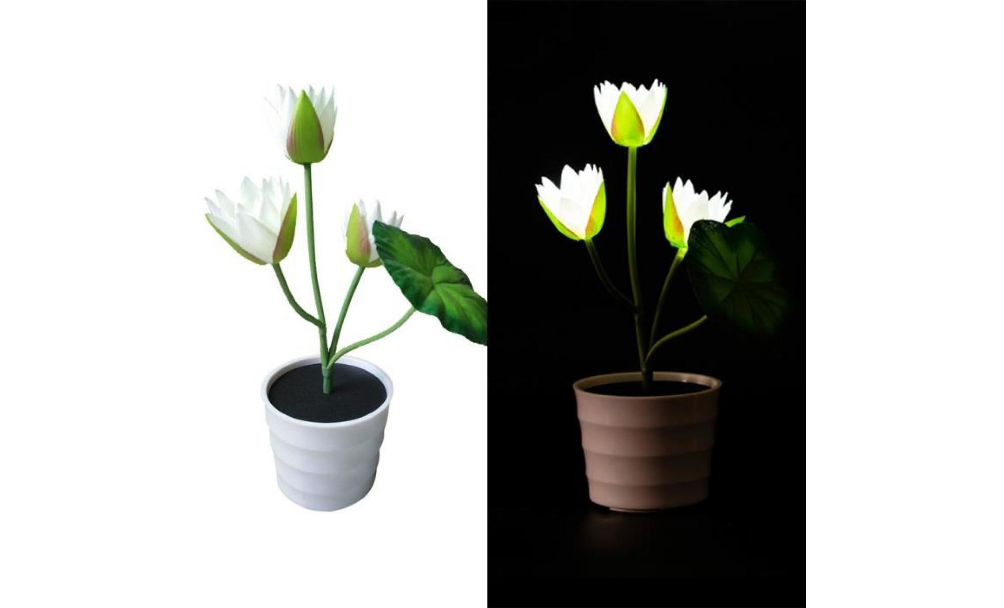 solaire lotus flower 2 lumières led artificielle lily flower pot bonsai lampe led li787@