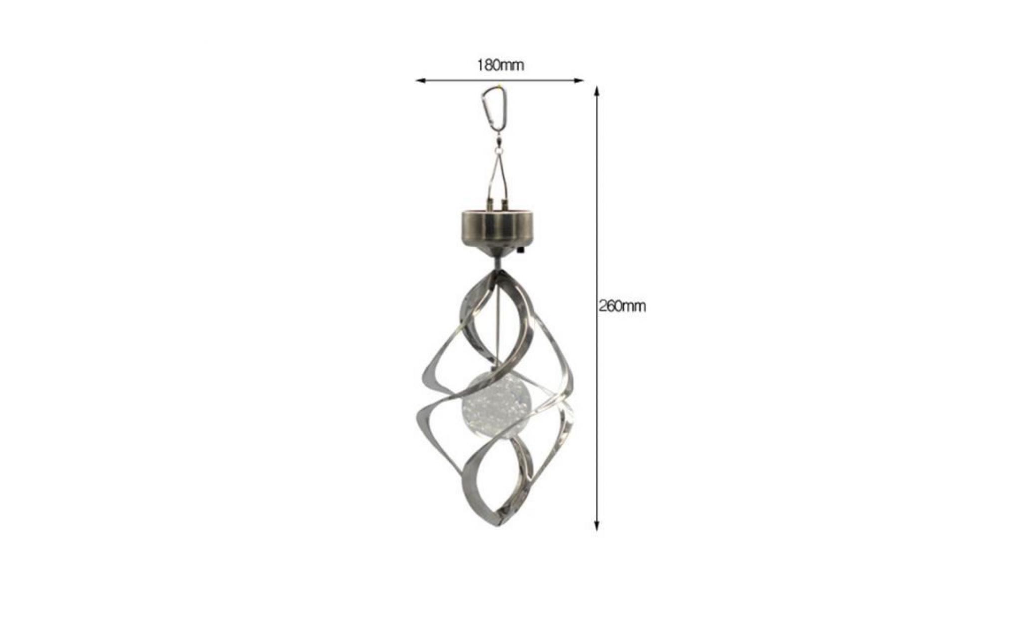 solar powered led wind chimes wind spinner outdoor hanging spiral garden light pas cher