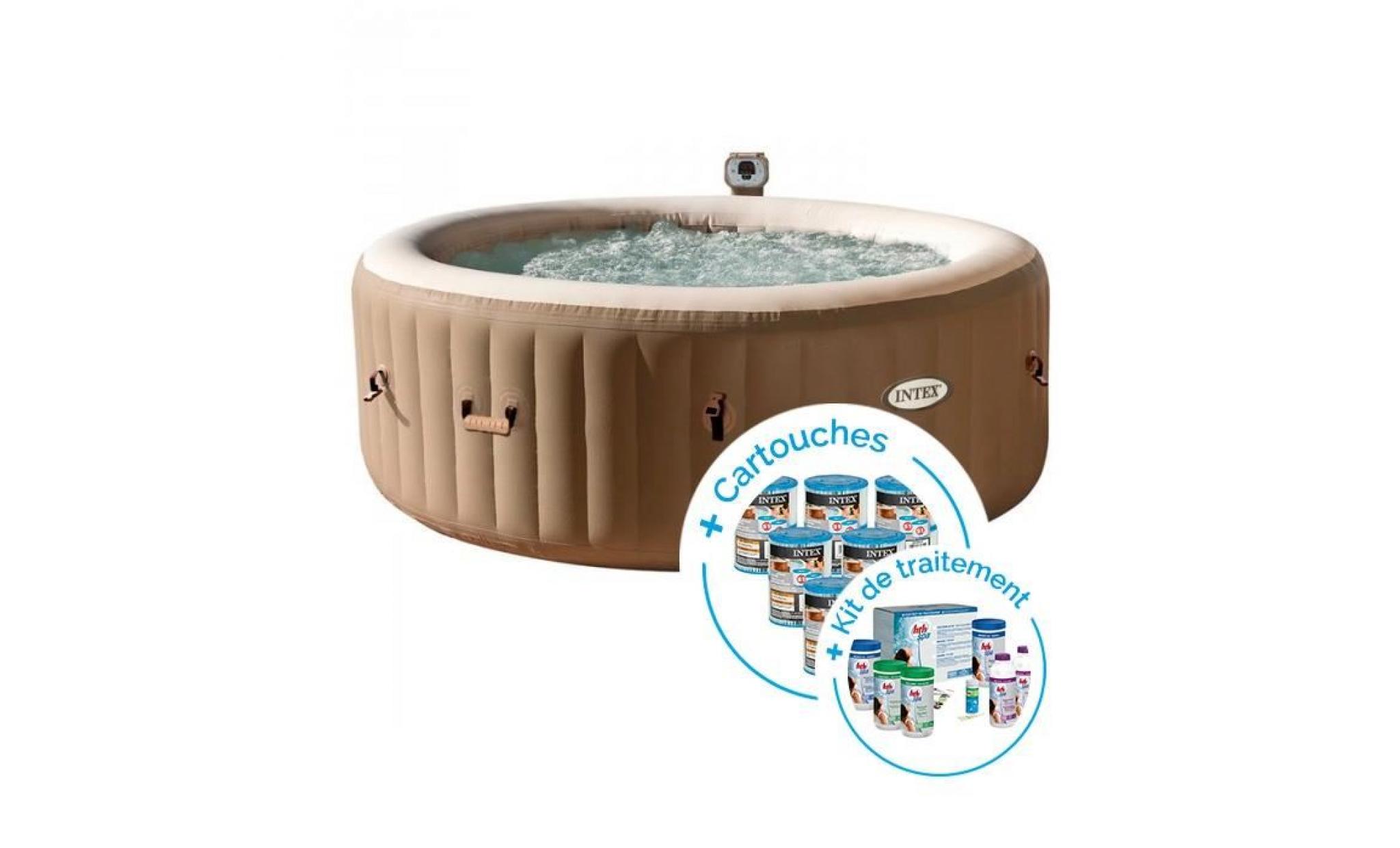 spa gonflable intex purespa bulles 4 personnes + 12 cartouches pure spa