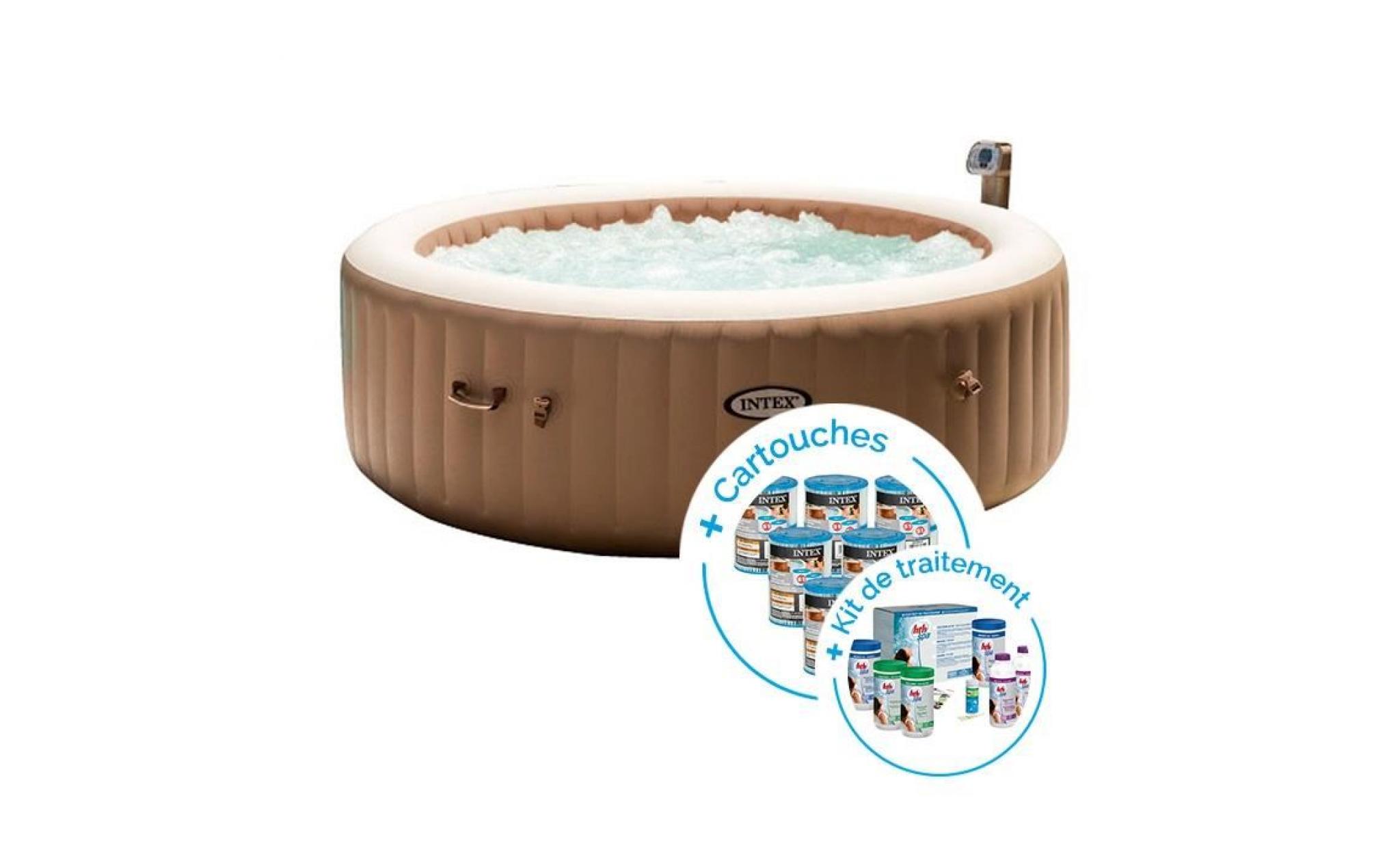 spa gonflable intex purespa bulles 6 personnes + 12 cartouches pure spa