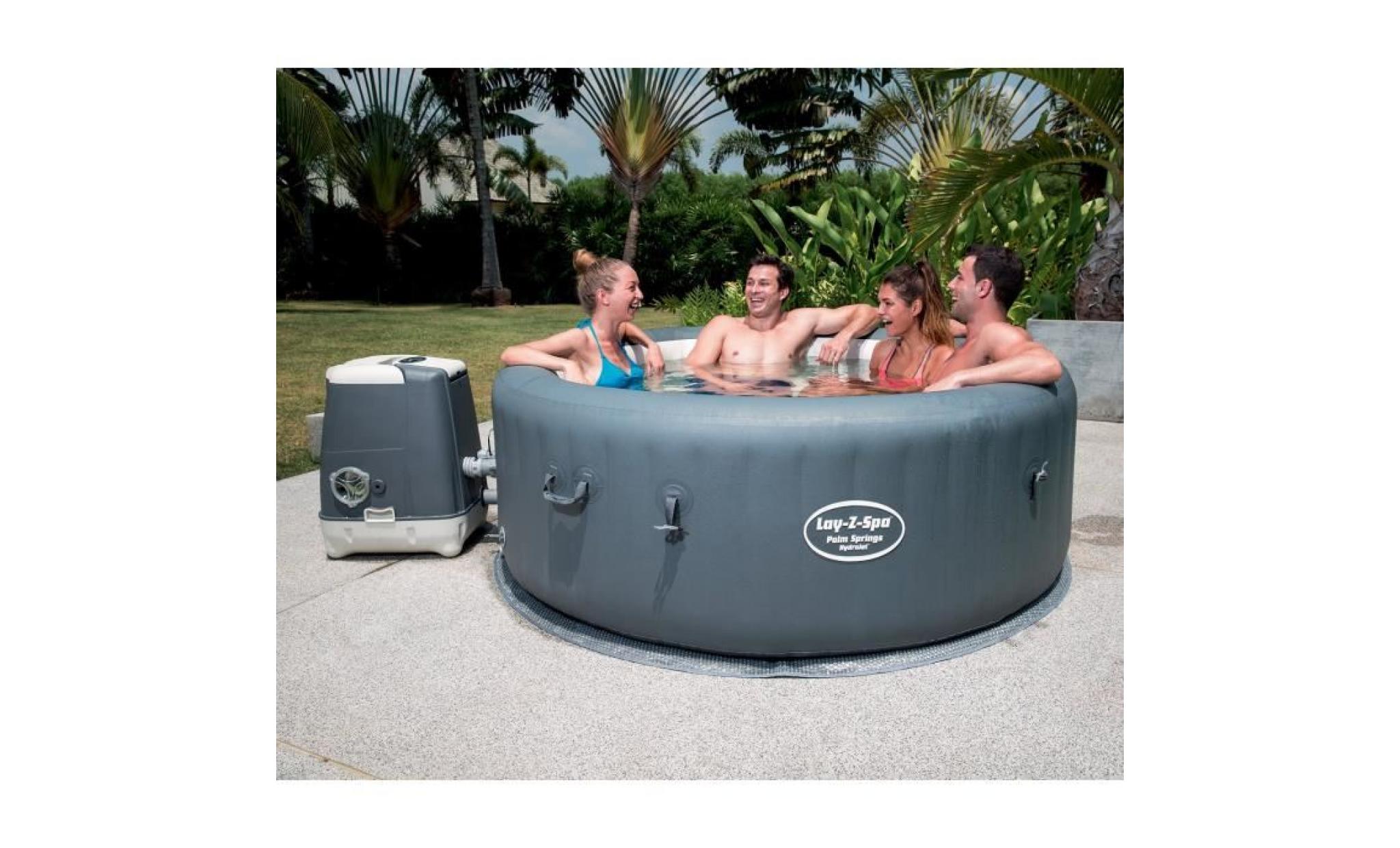 spa gonflable lay z spa palm springs hydrojet 6 personnes 196x71 cm pas cher