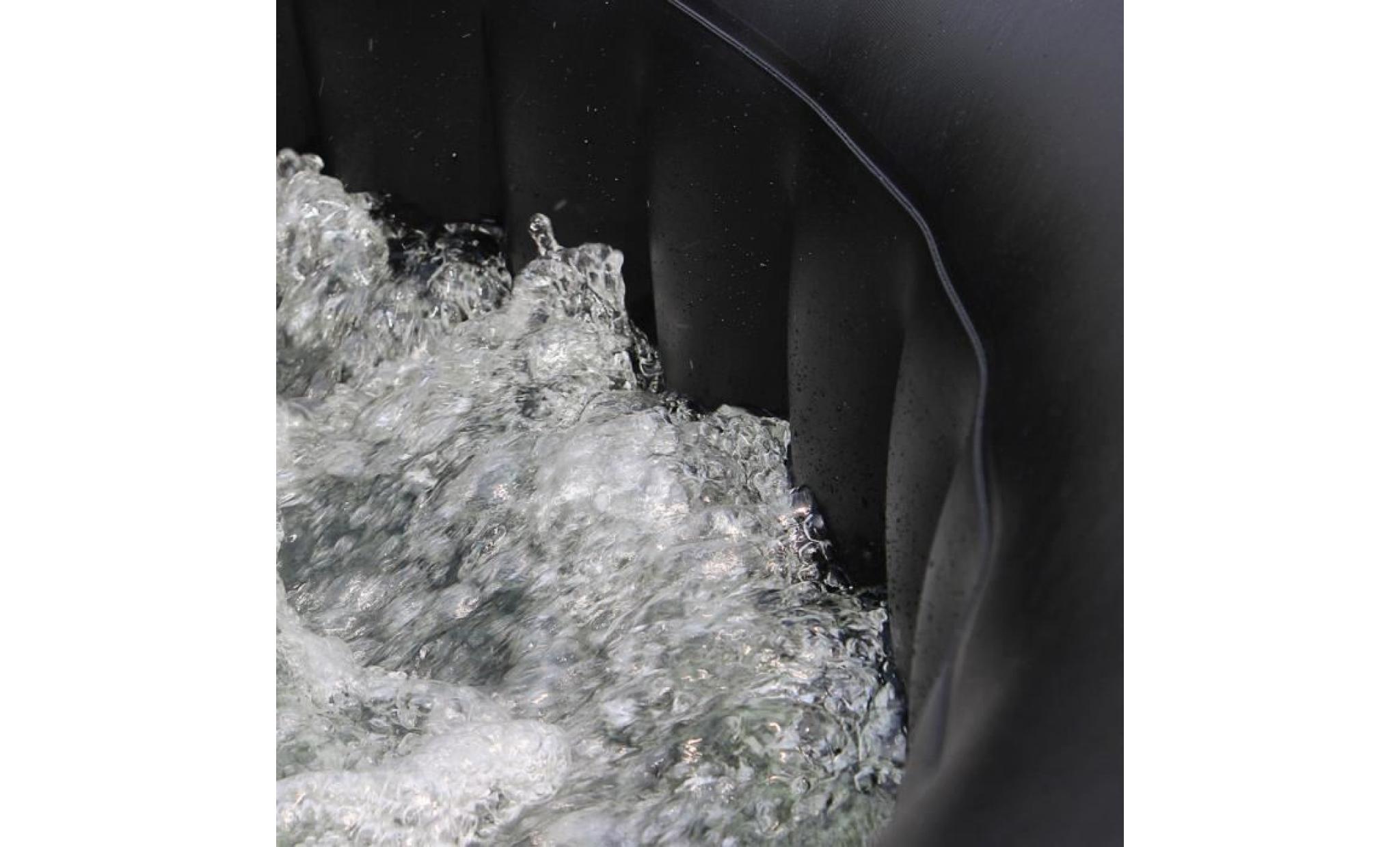 Spa gonflable Ottawa, cuir noir, 4 personnes Ø180cm, jacuzzi PU Luxe avec pompe intégrée, chauffage, gonfleur, filtre et couvercle pas cher
