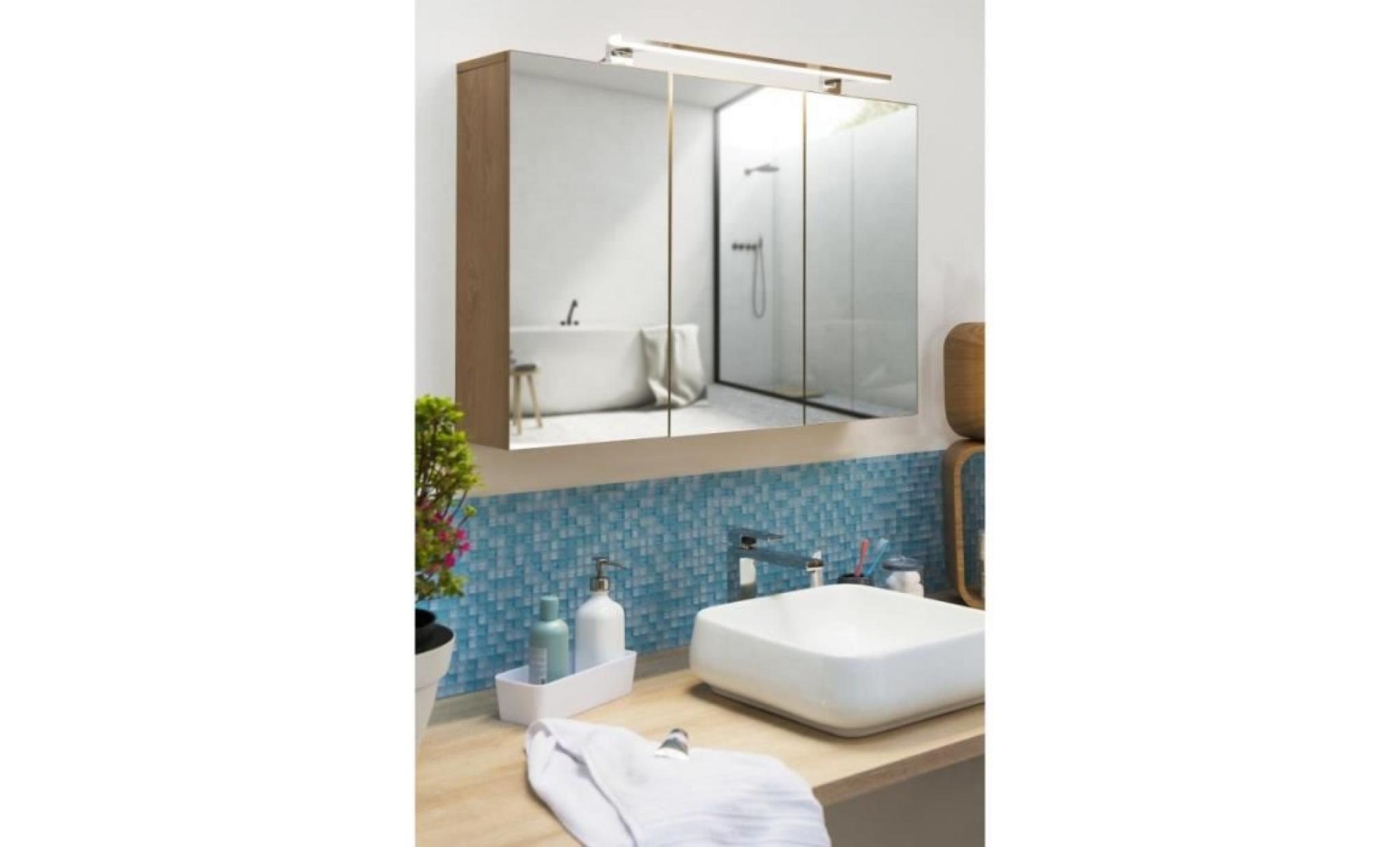 spot de salle de bains avec éclairage led   chrome   5,2 cm x 80 cm (hxl) pas cher