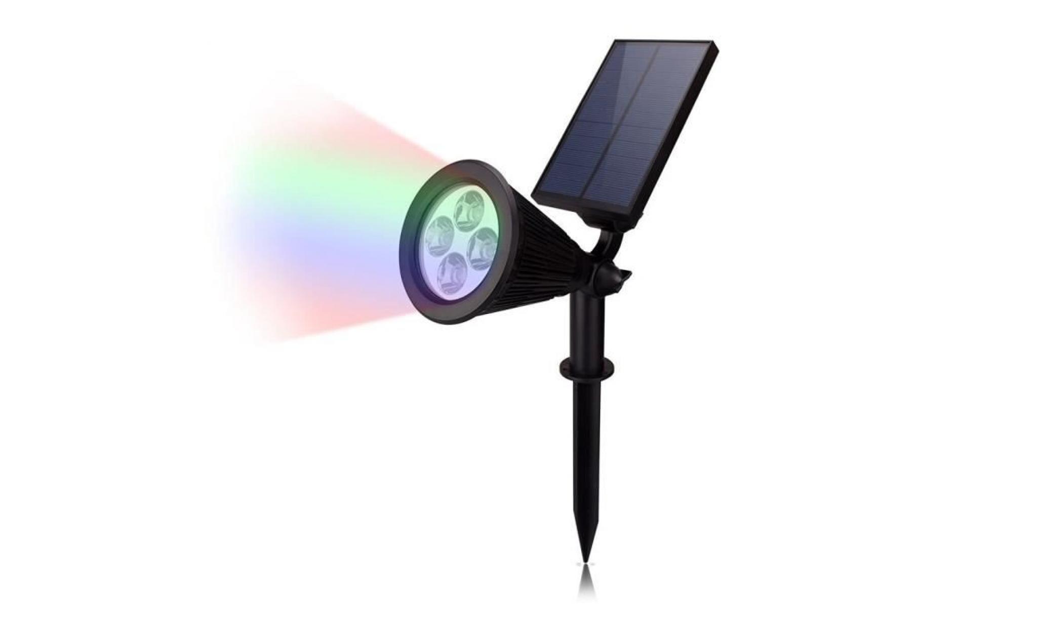Spot lampe solaire LED détecteur de mouvement, éclairage extérieur 4 LED lumière de nuit sans fil Propulsé PIR Motion Sensor 