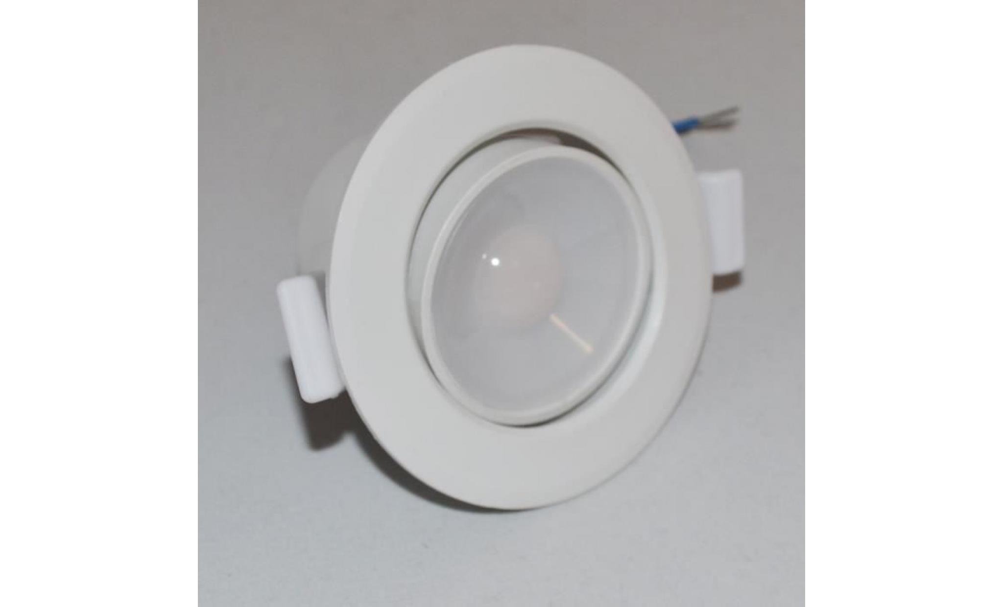 spot led encastrable orientable blanc led 8w (60w) compact   teinte de lumière:blanc chaud (2700k) couleur:blanc teinte de pas cher