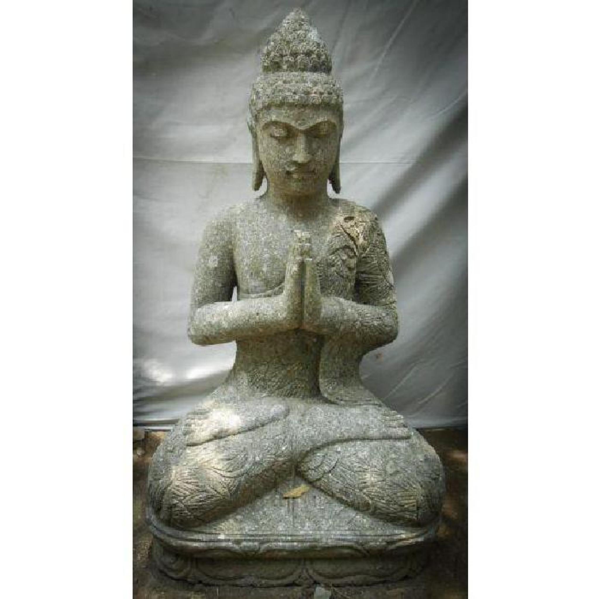 Statue de Bouddha en position prière 1 m