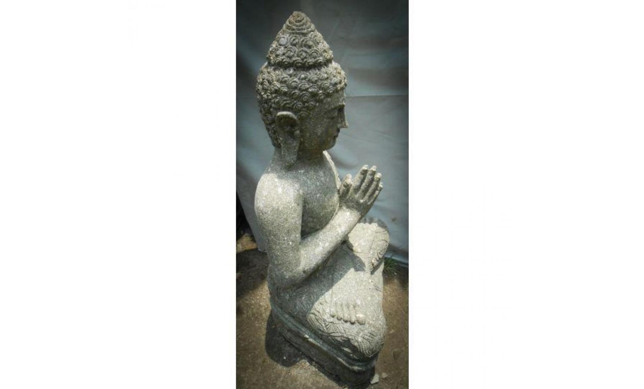 statue de bouddha en position prière extérieur zen 1 m pas cher
