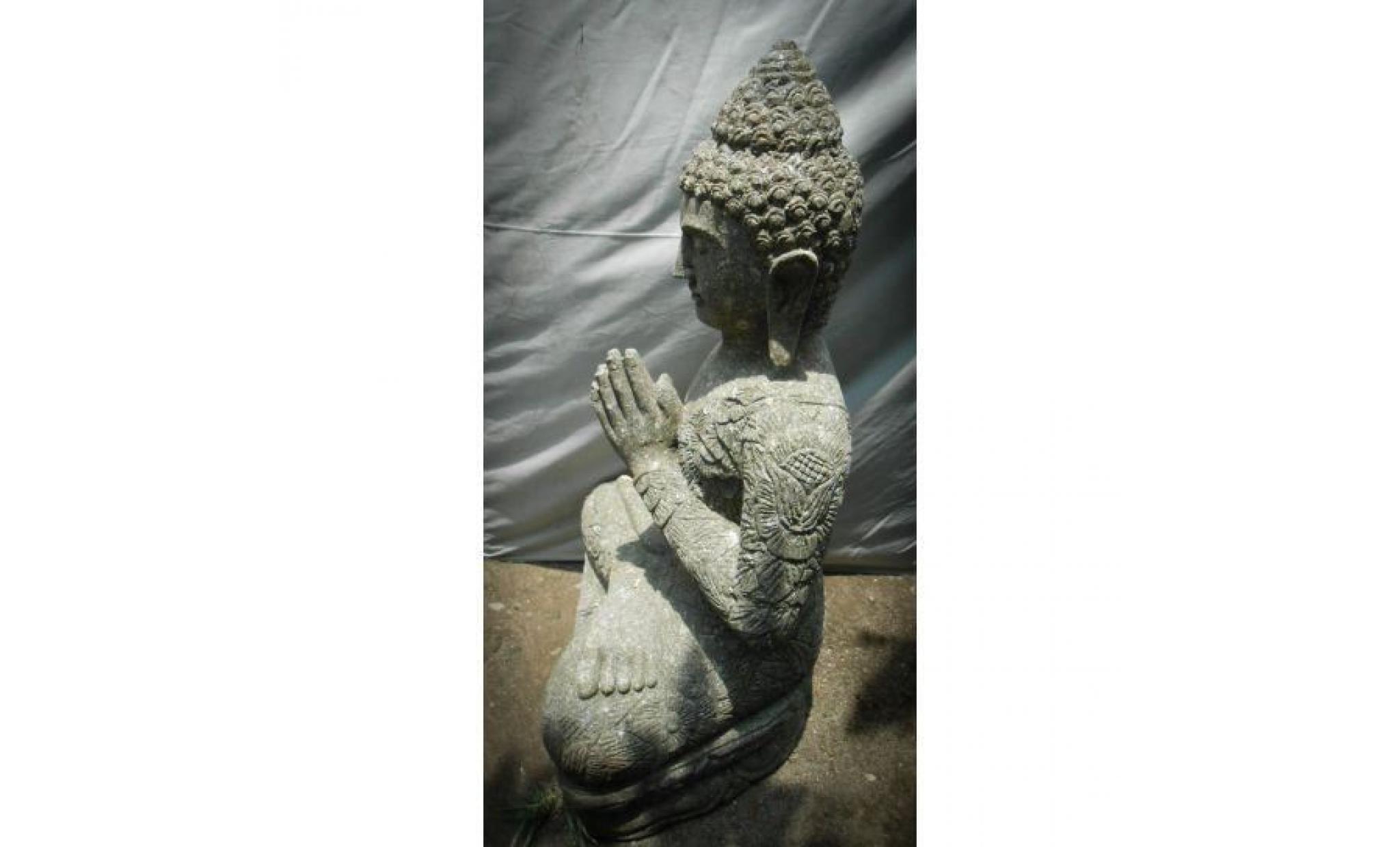 statue de bouddha en position prière extérieur zen 1 m pas cher