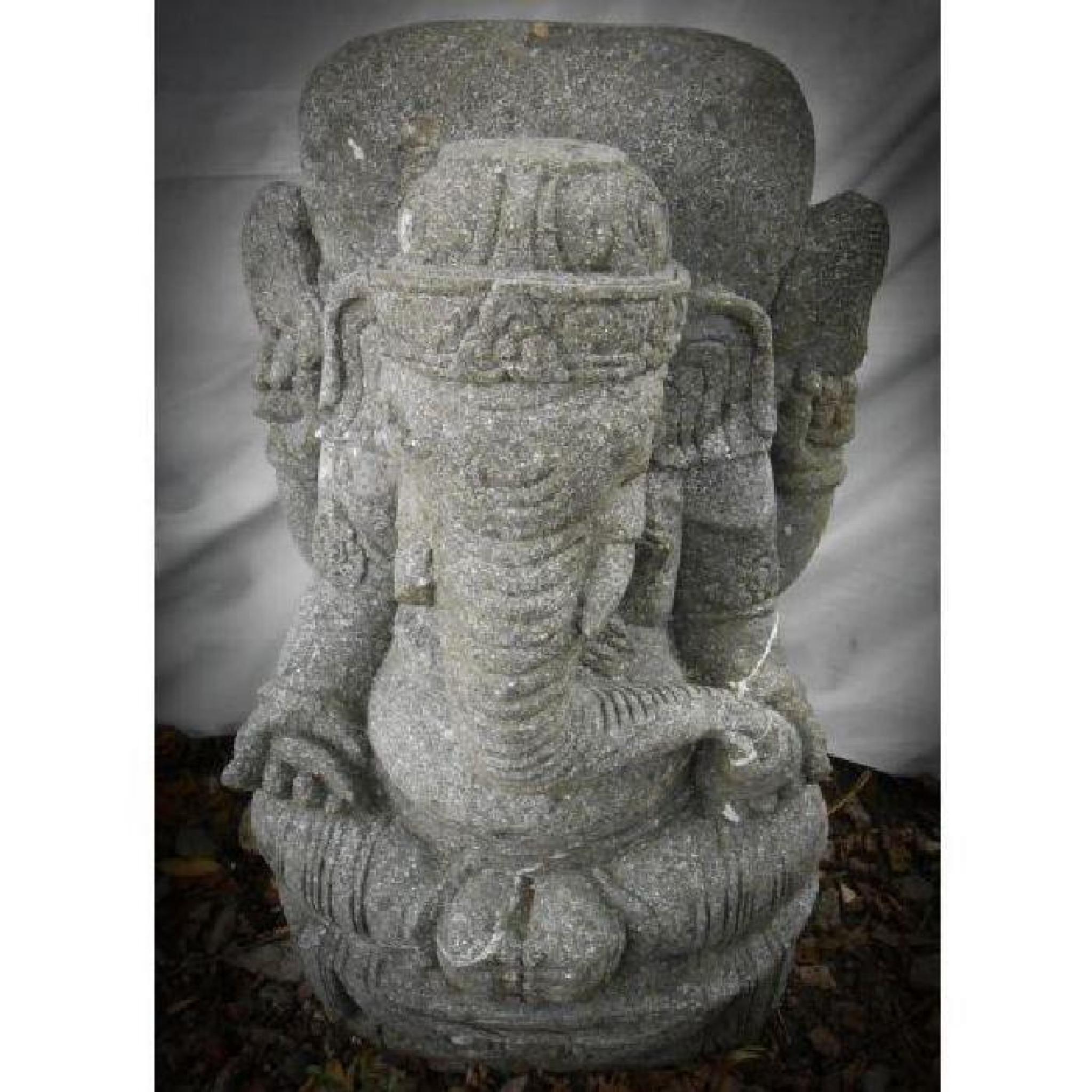Statue de Ganesh en pierre volcanique 50 cm