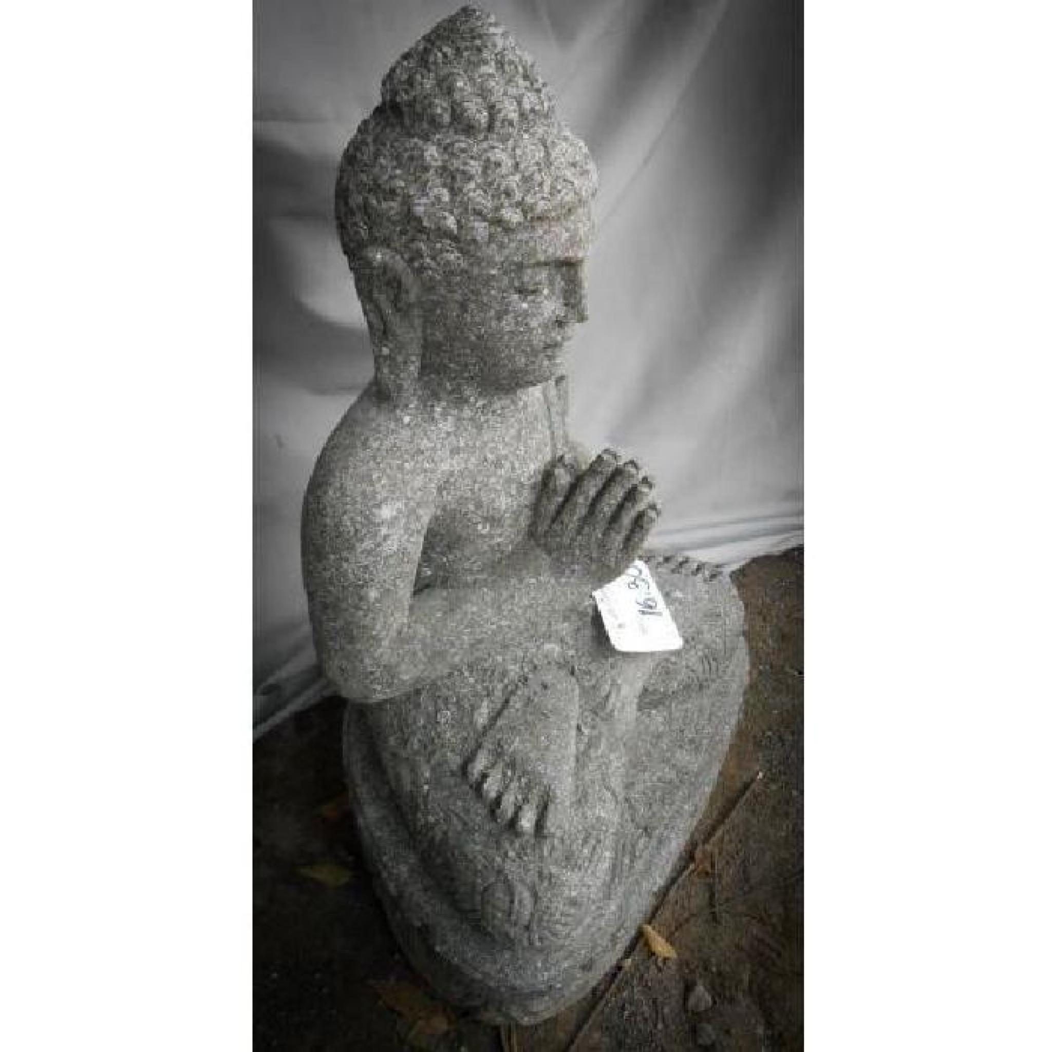 Statue de jardin Bouddha assis position Prière 50 cm pas cher