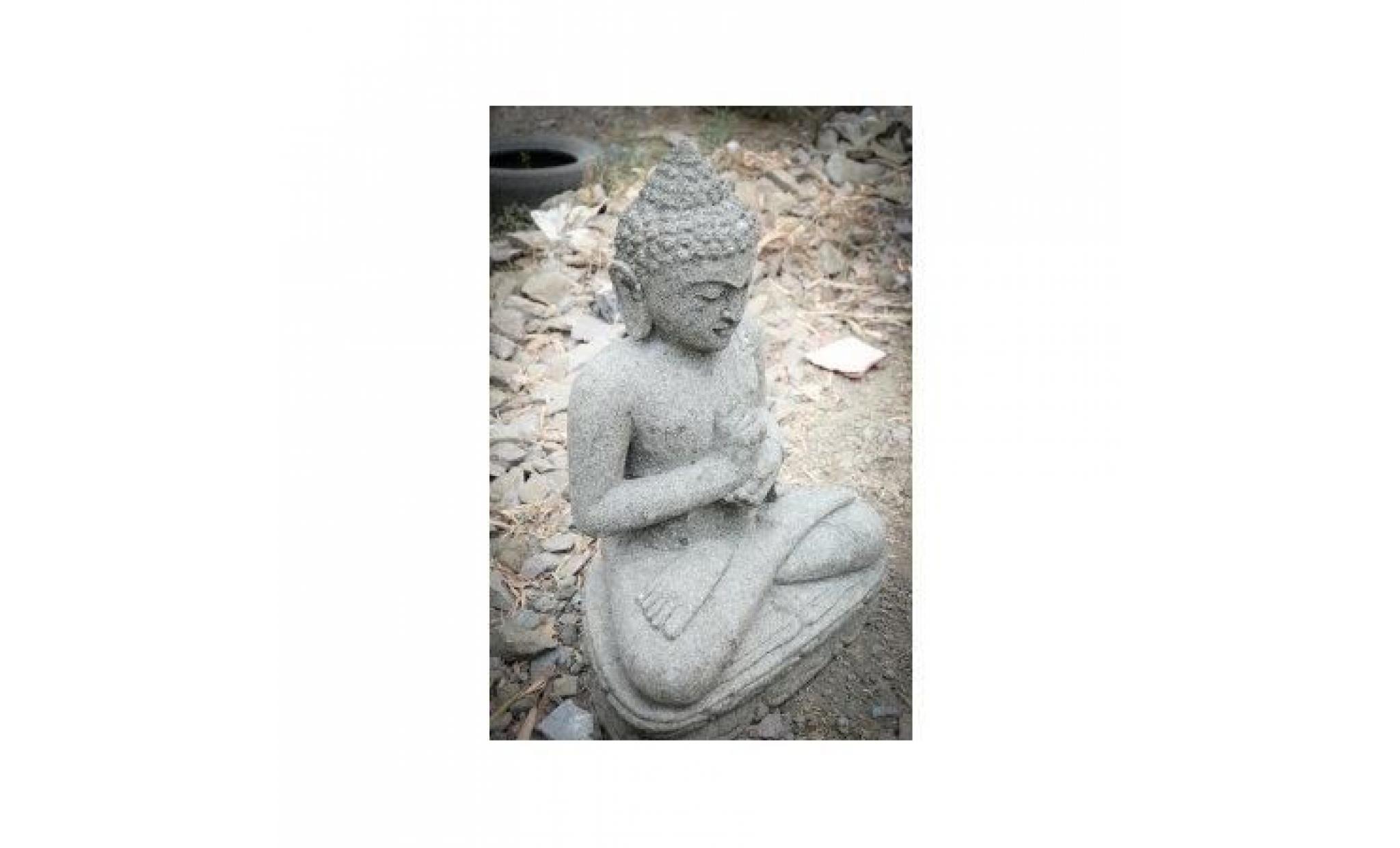 statue de jardin Bouddha en pierre volcanique p... pas cher