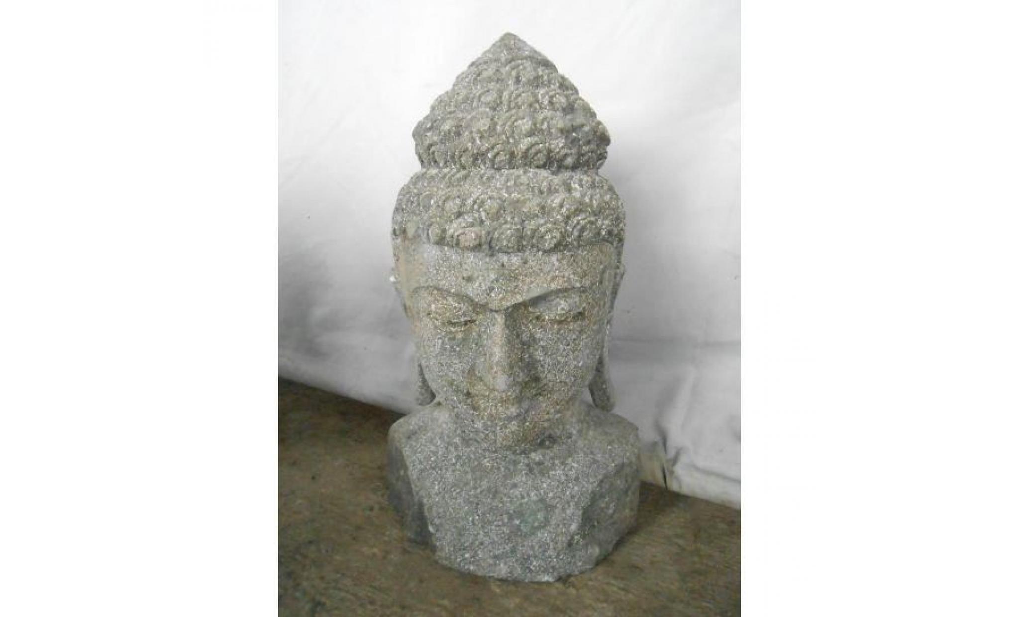 statue de jardin buste de bouddha exterieur zen 40 cm