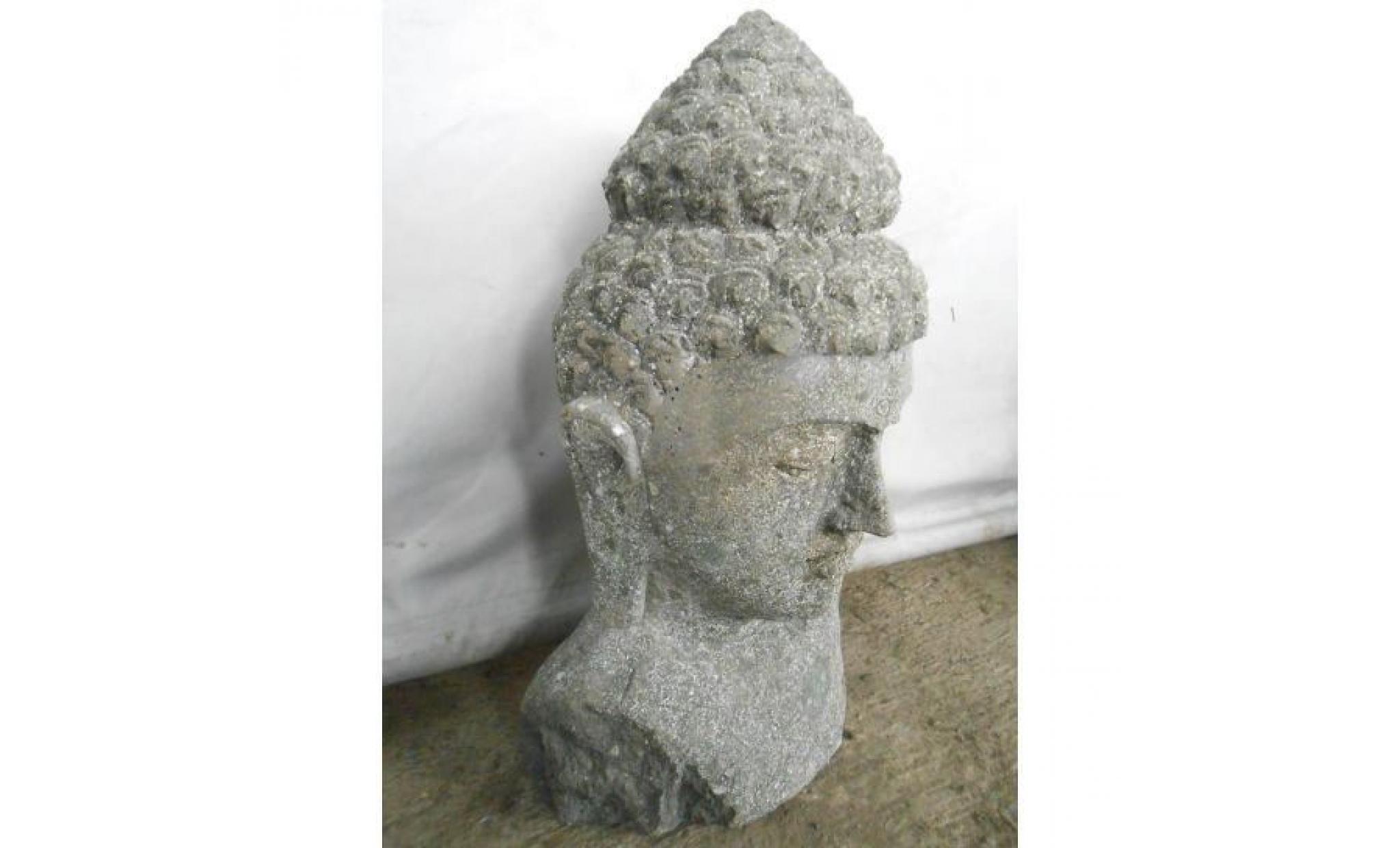 statue de jardin buste de bouddha exterieur zen 40 cm pas cher