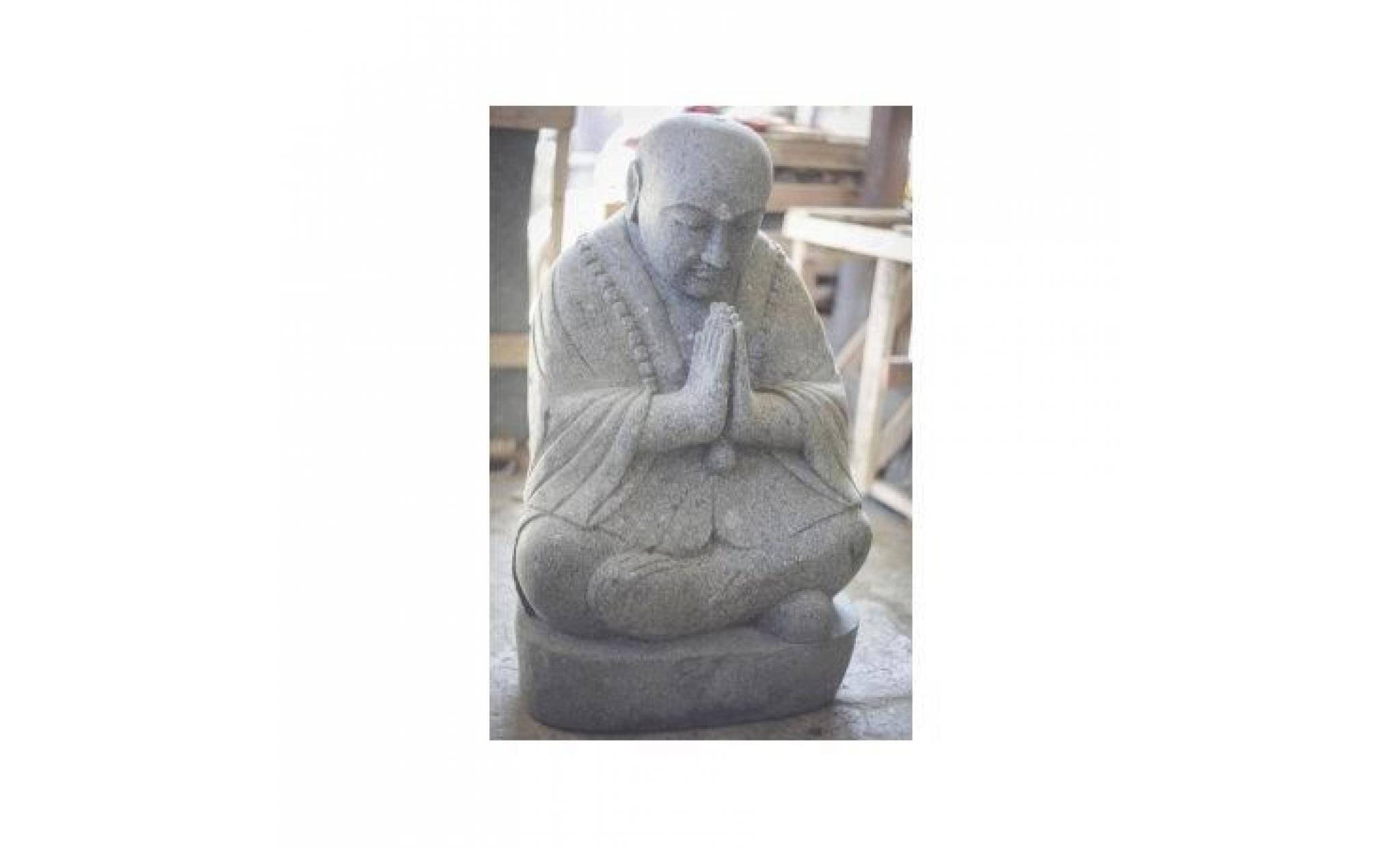statue de jardin moine shaolin assis en pierre ...