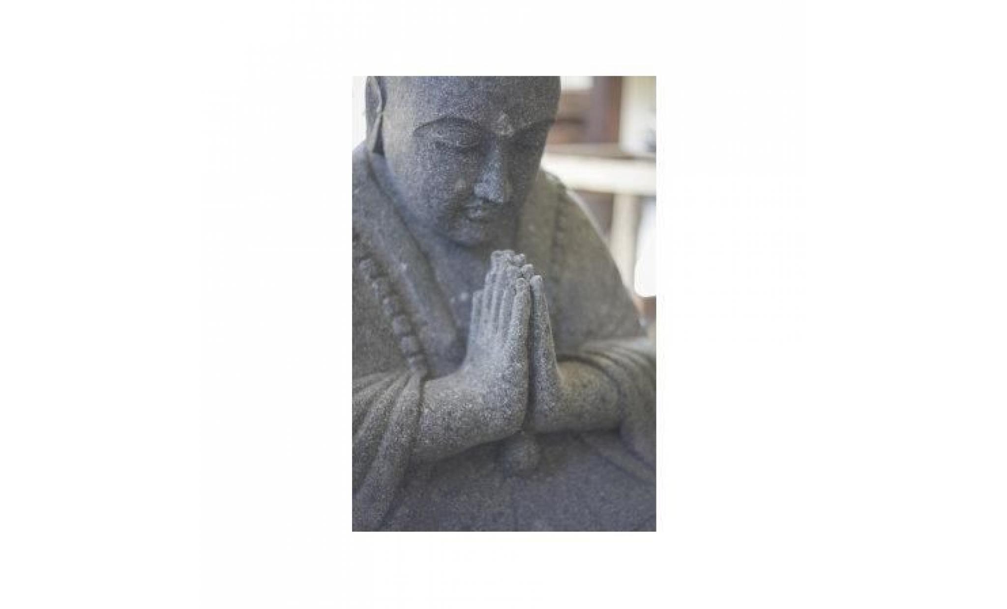 statue de jardin moine shaolin assis en pierre ... pas cher