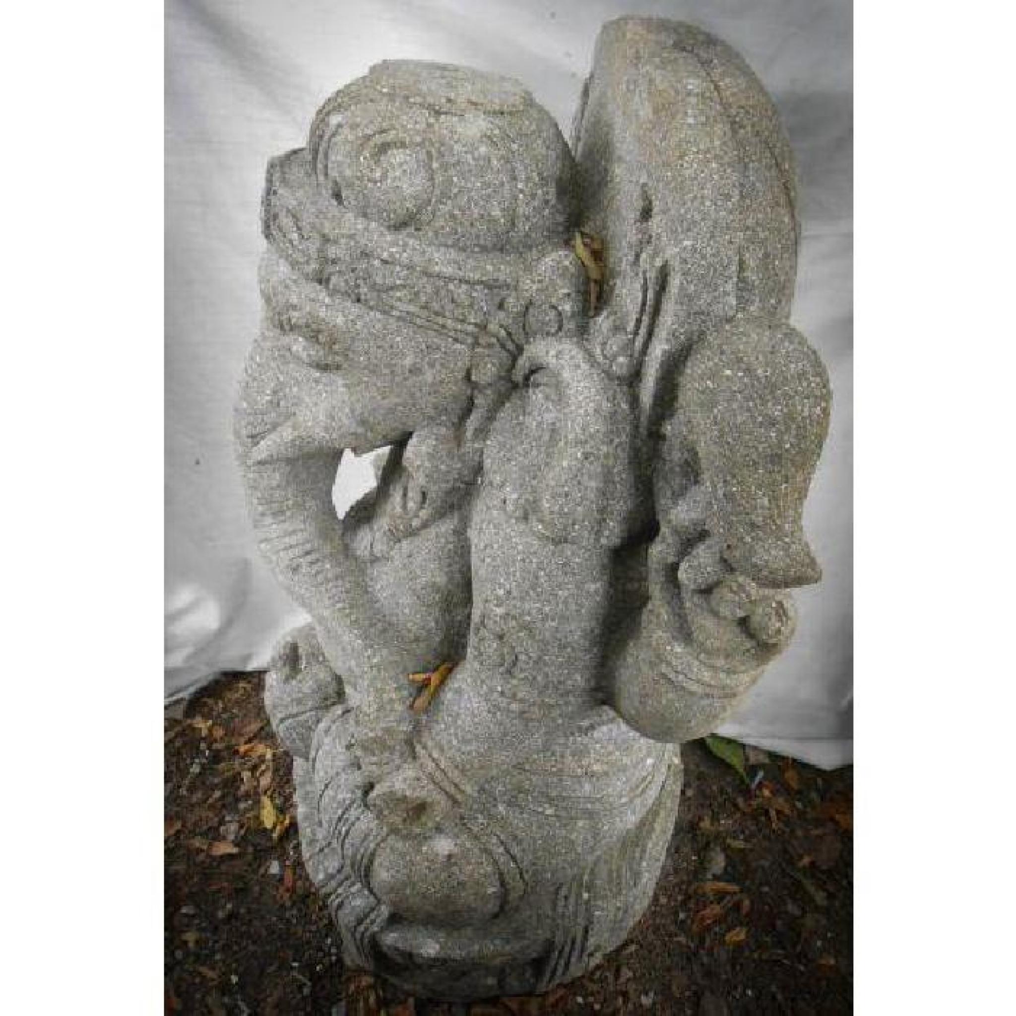 Statue en pierre volcanique GANESH Indouhisme 80 cm pas cher