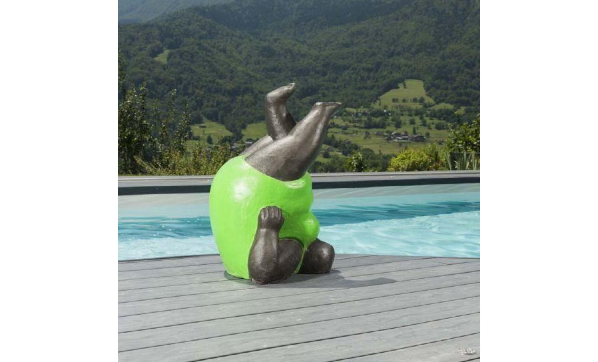 statue femme ronde design en vert pas cher