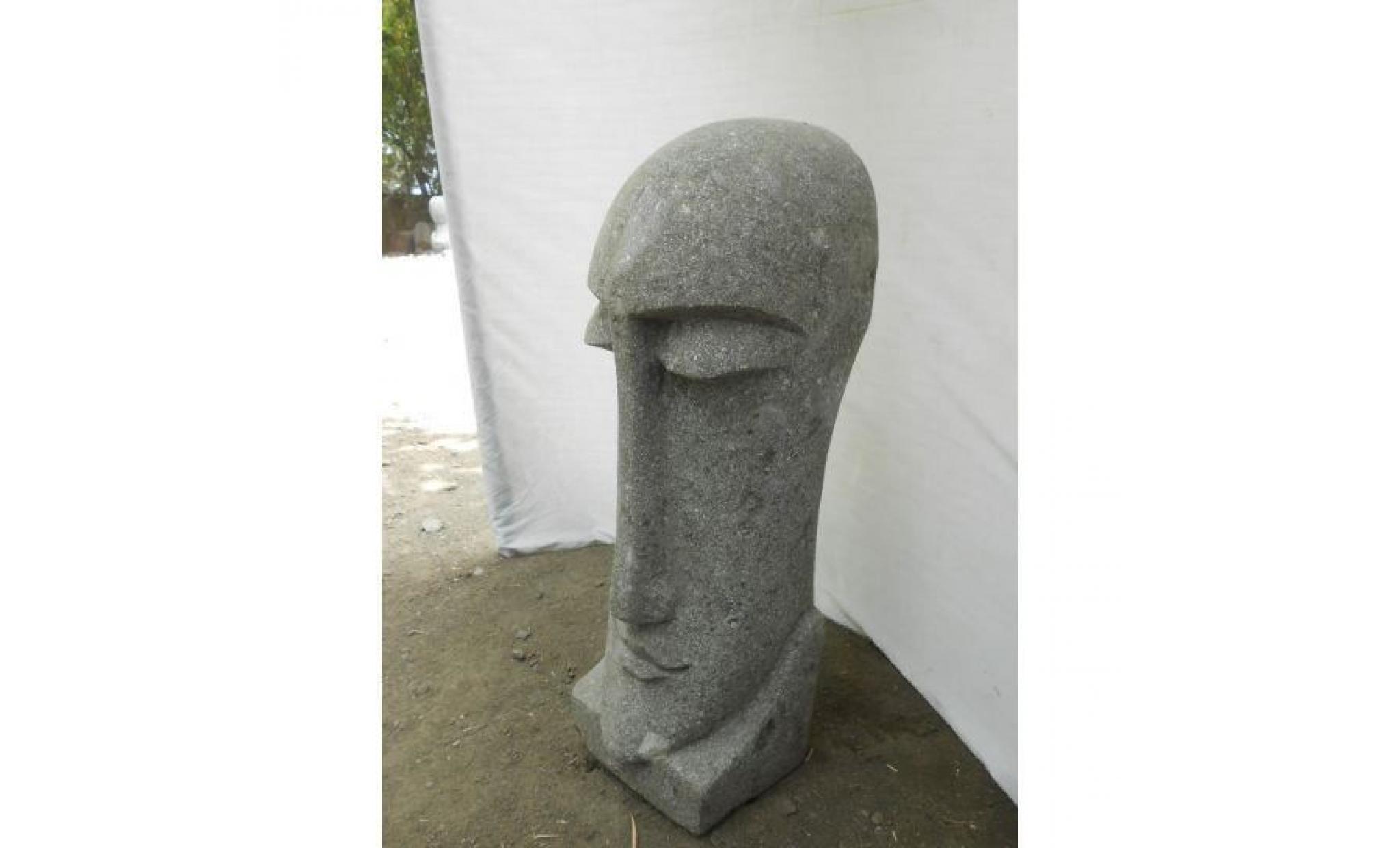statue île de pâques moaï en pierre naturelle  60 cm pas cher