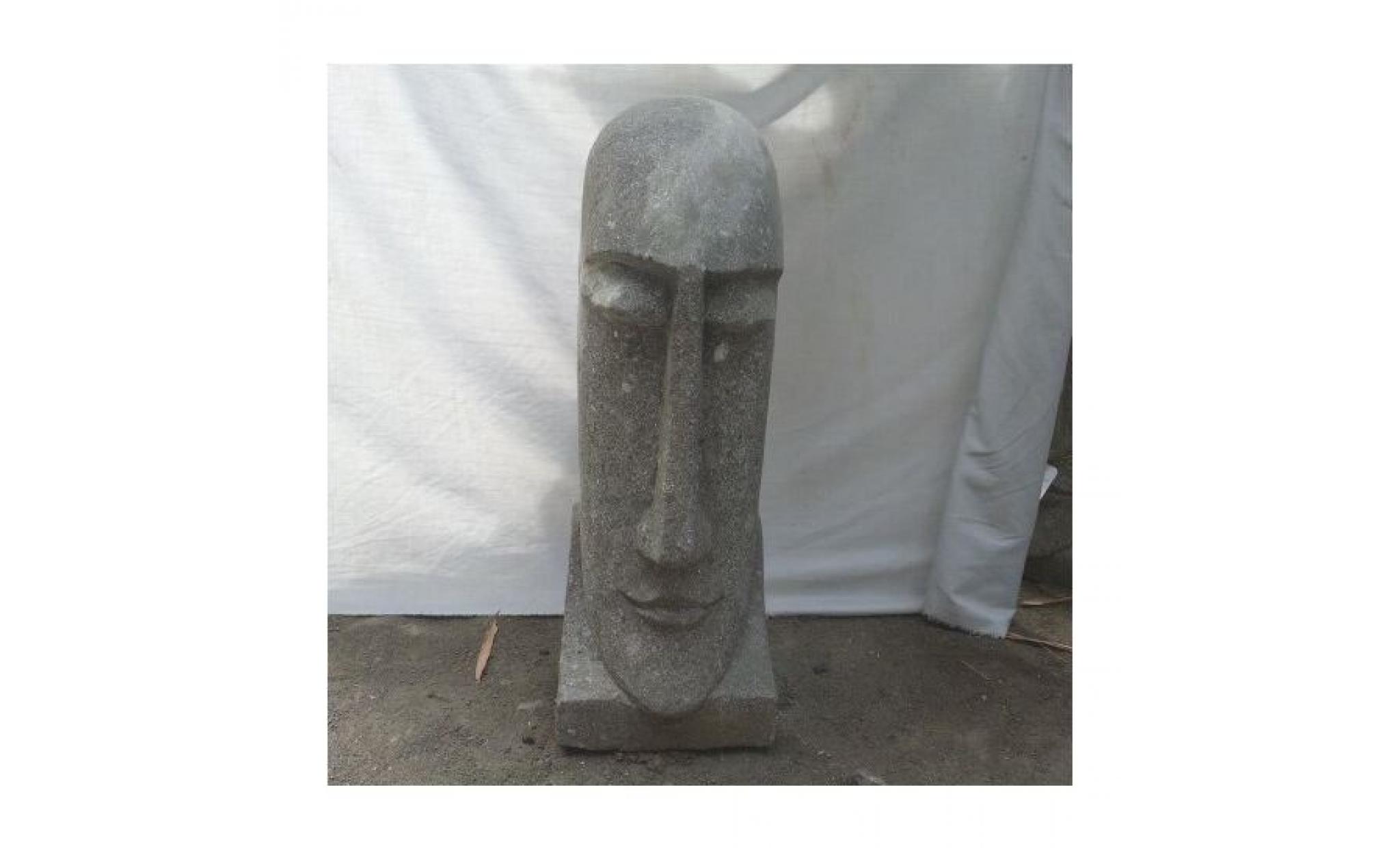 statue île de pâques moaï roche volcanique andésite 60 cm
