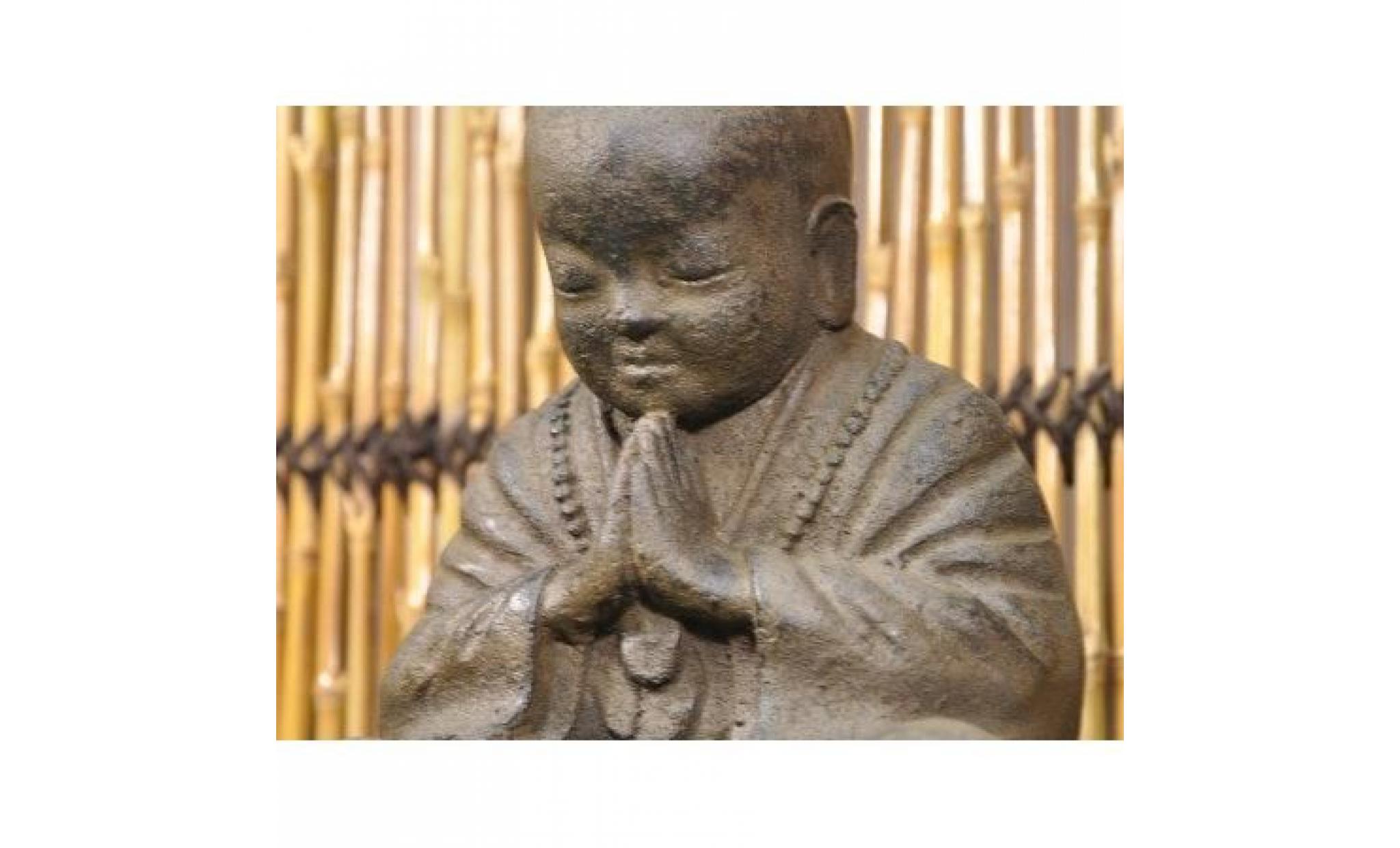 statue moine shaolin assis brun antique 40 cm pas cher