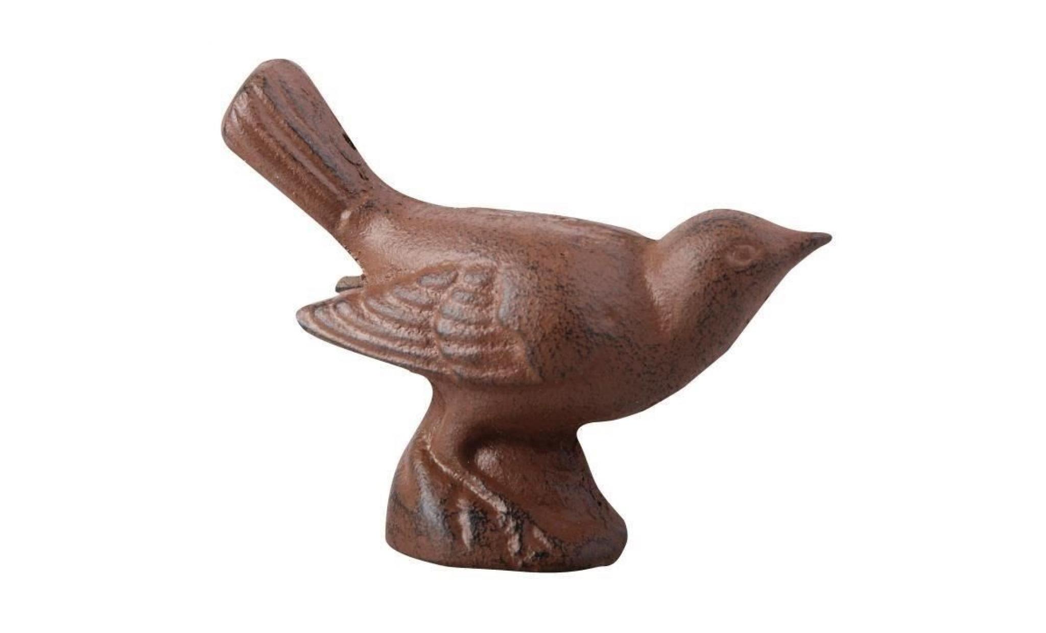 statue oiseau en fonte   marron