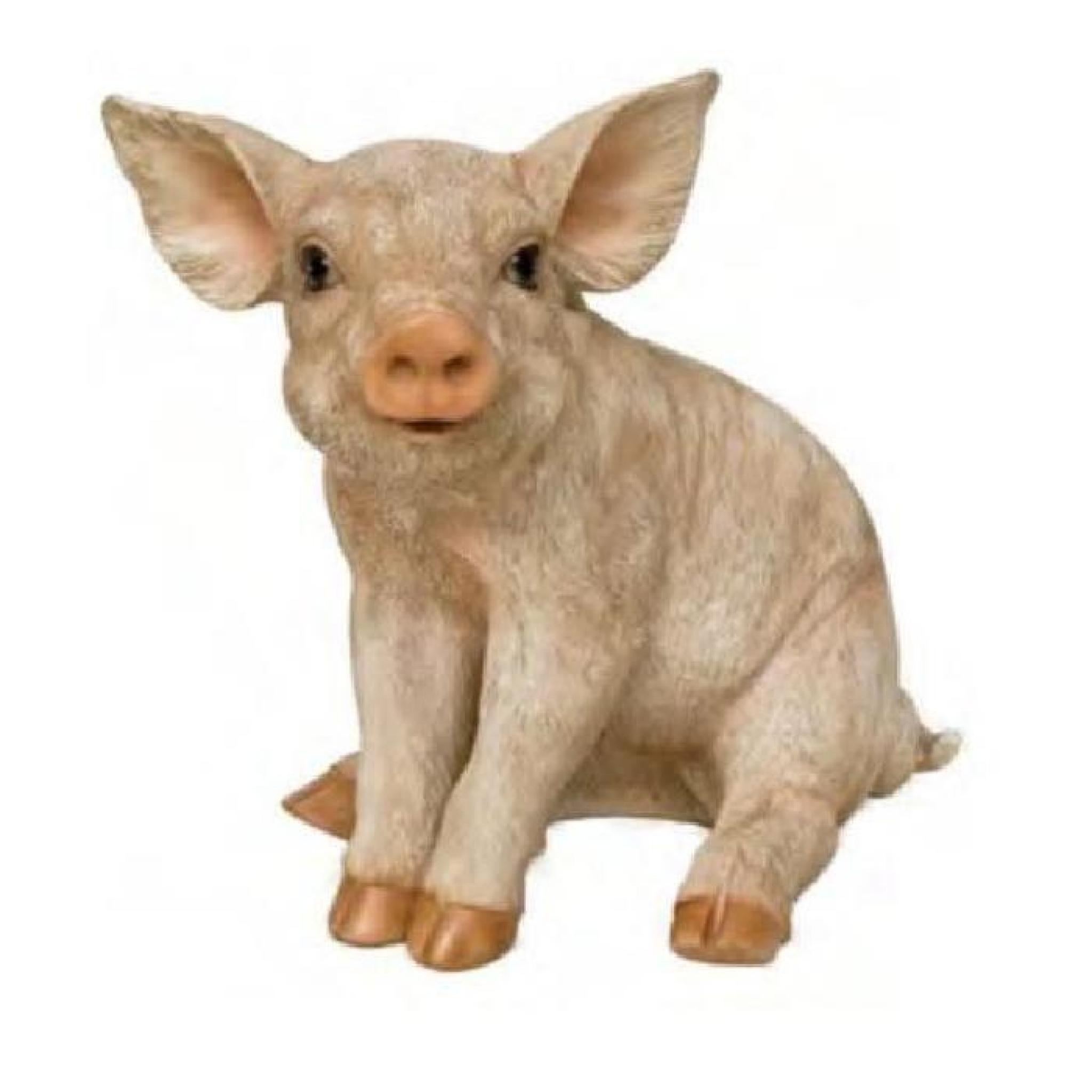 Statuette Cochon Assis 25cm