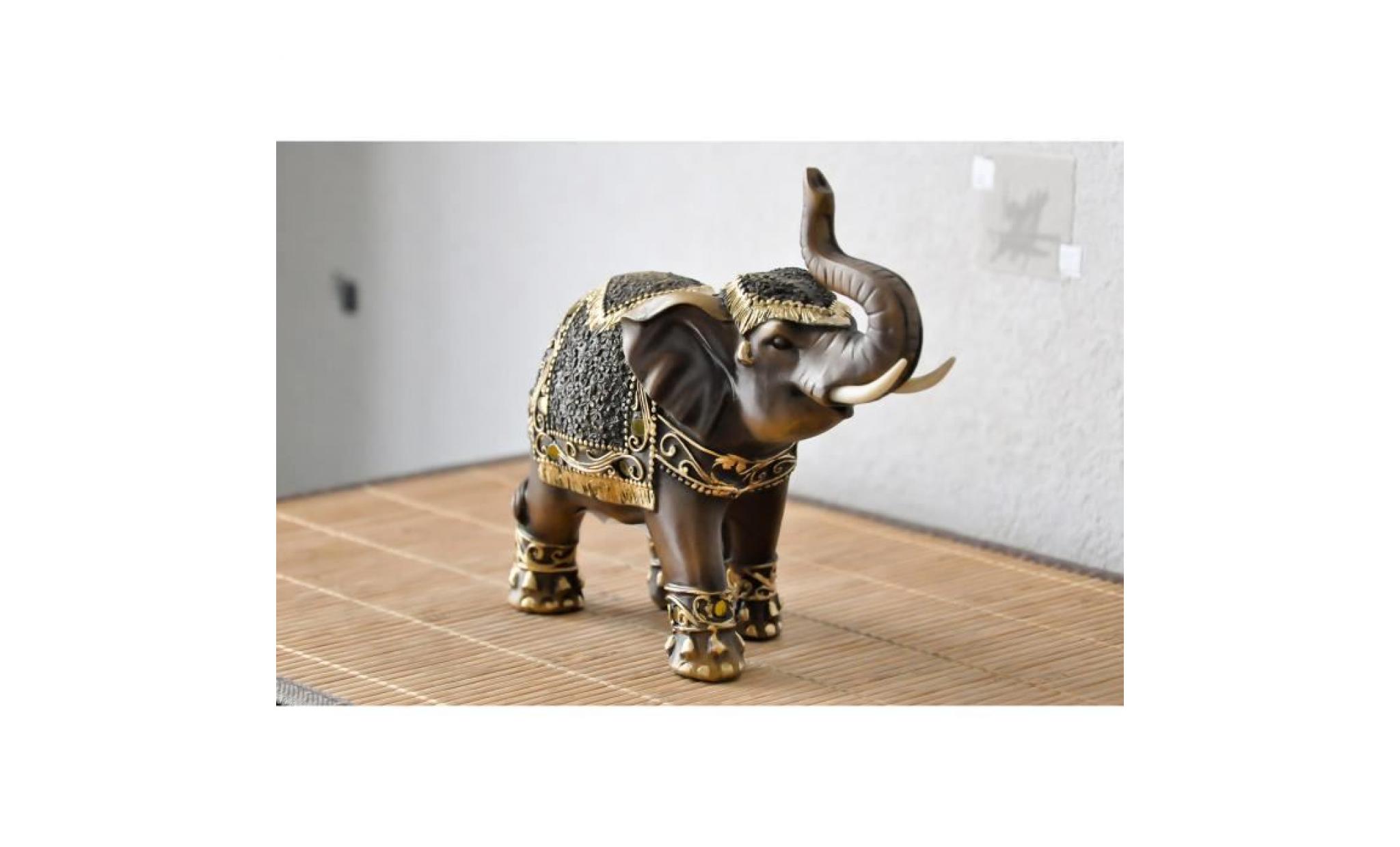 statuette Éléphant tishya (hauteur de 15 cm)   marron pas cher