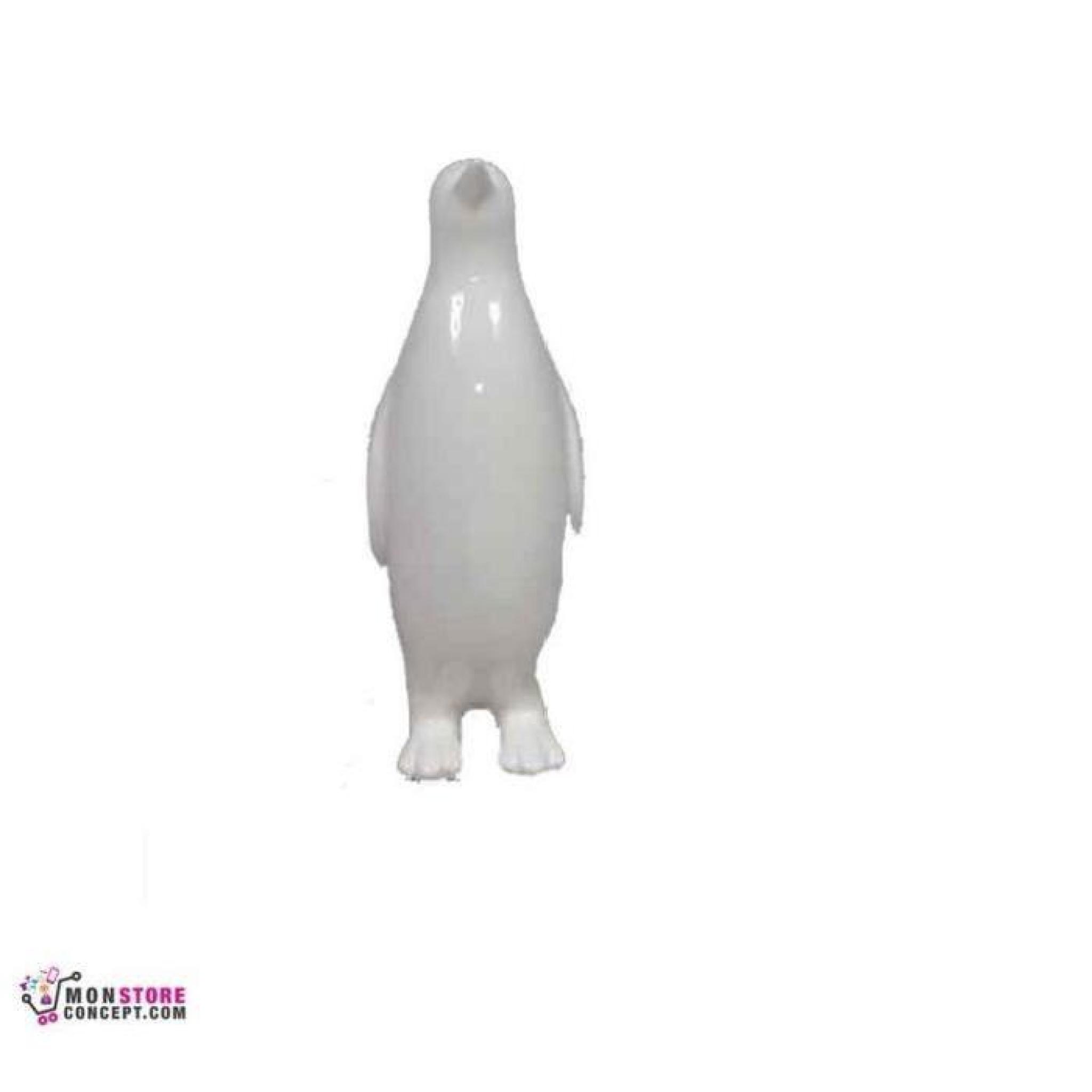 Statuette Pingouin Blanc en résine, H.60 cm, Statuette-Sculpture décoration intérieur/extérieur
