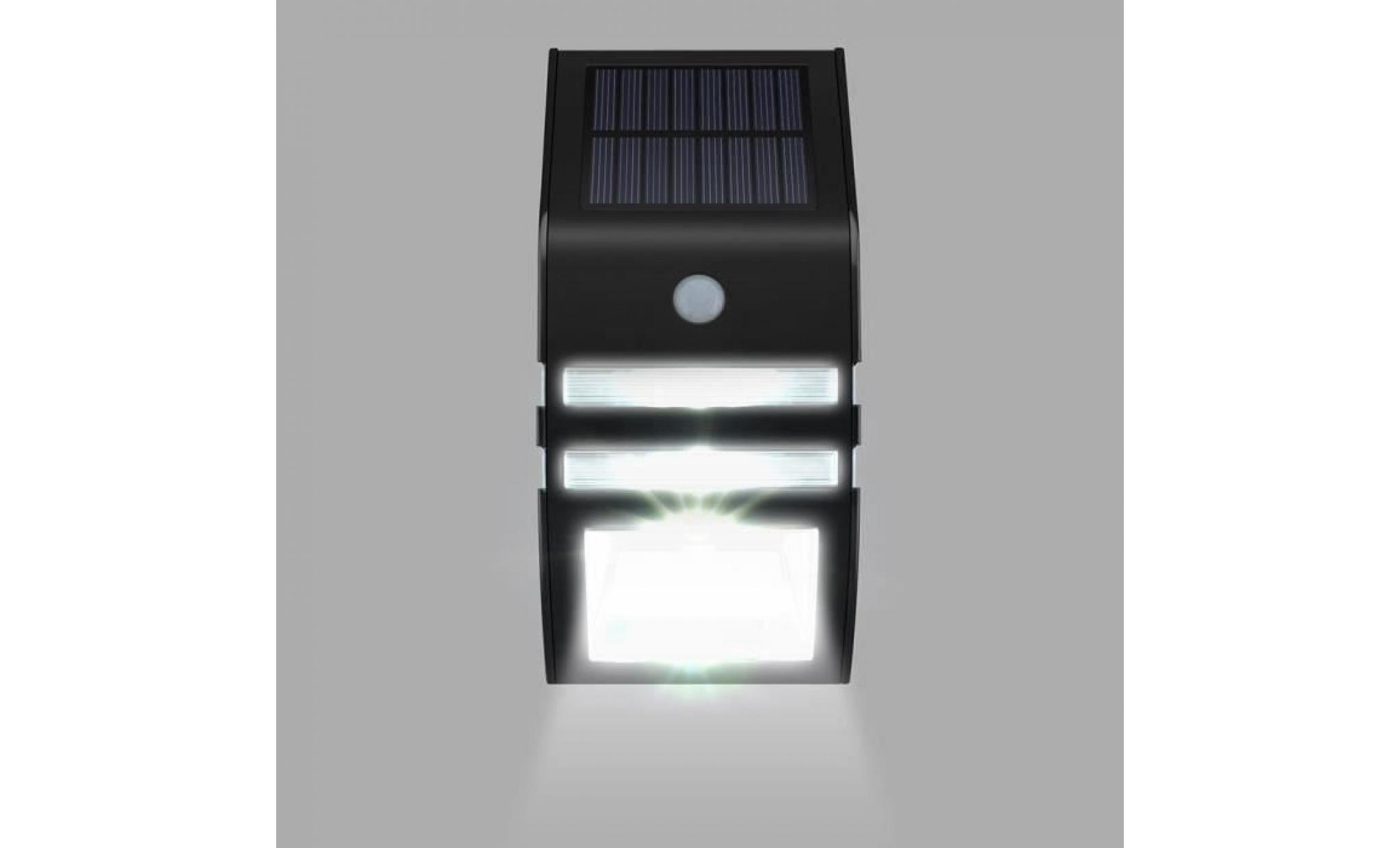 stoex® 4pcs lampe solaire 3 led détecteur de mouvement etanche d'extérieur à énergie solaire de d'éclairage extérieur sans fil pour pas cher