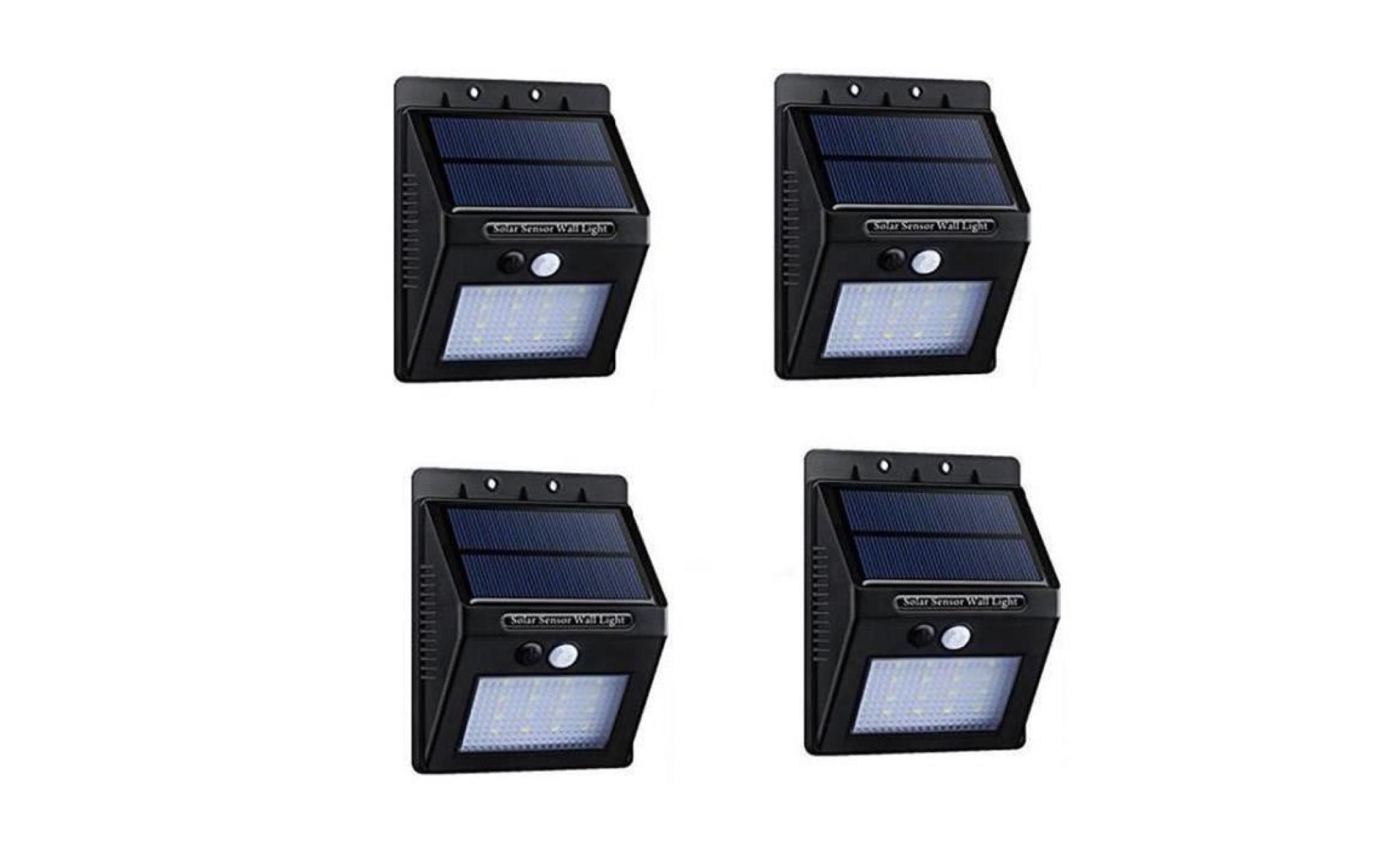 stoex® lampe solaire etanche faro lumière 20 led sans fil avec détecteur de mouvement et à Énergie solaire pour zones extérie