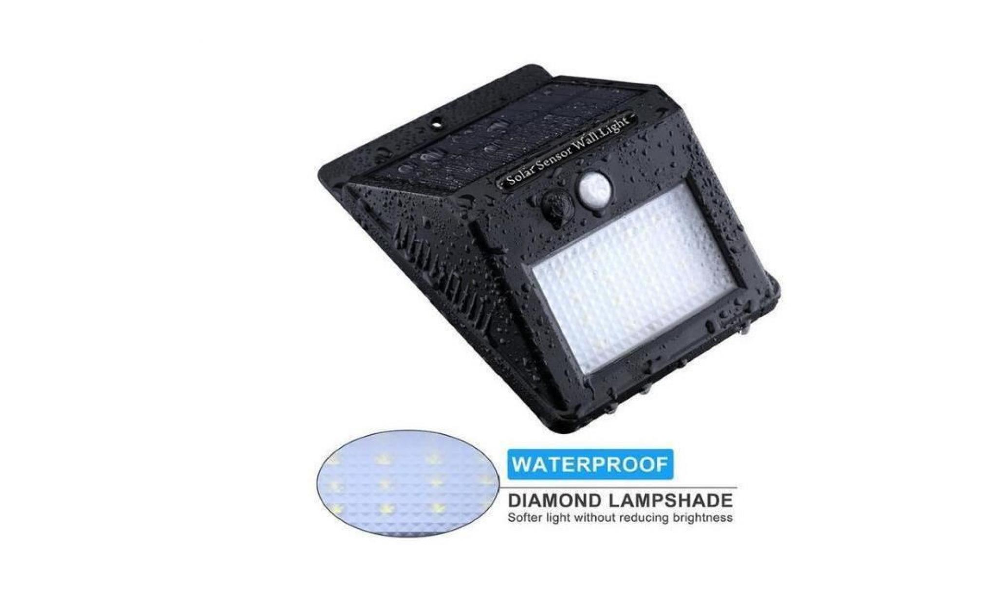 stoex® lampe solaire etanche faro lumière 20 led sans fil avec détecteur de mouvement et à Énergie solaire pour zones extérie pas cher