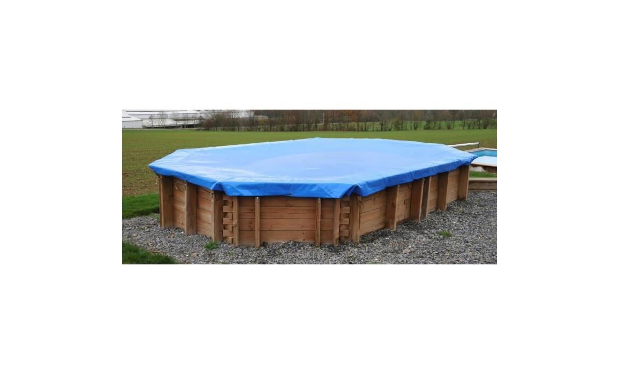 sunbay bâche hiver pour piscine ovale en bois avila   9,42 x 5,92 x 1,46 m pas cher