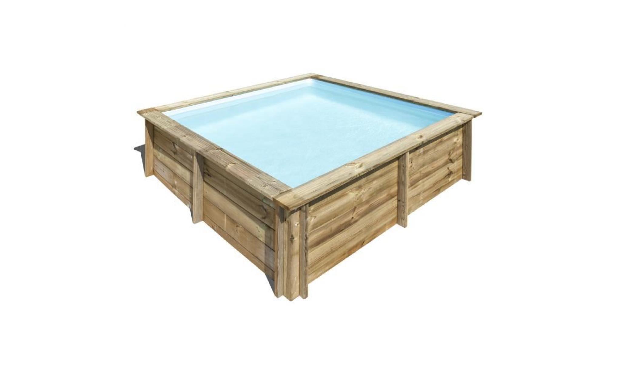 sunbay piscine bois carrée city   2,25 x 2,25 x h 0,68 m