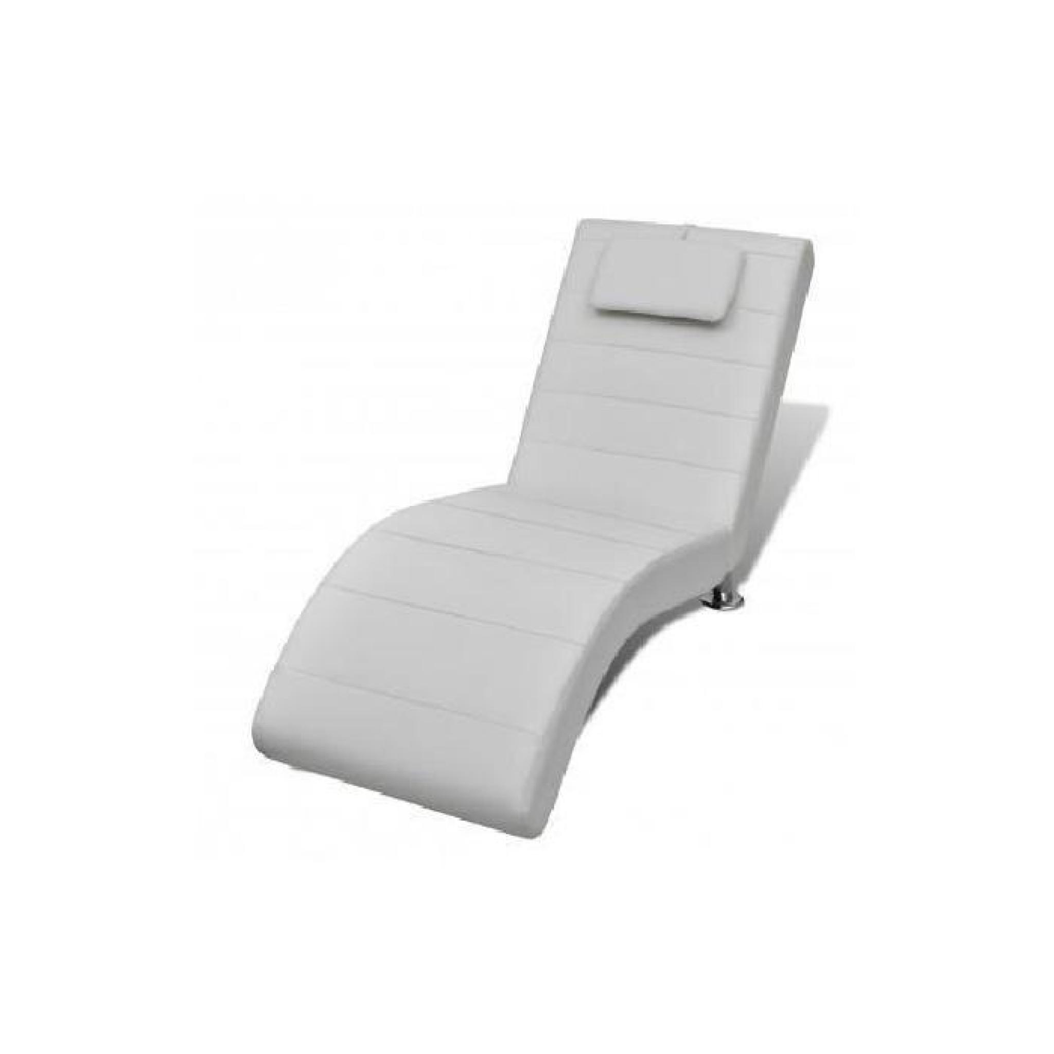 Superbe Chaise longue blanche avec 2 pieds et appui-tête 