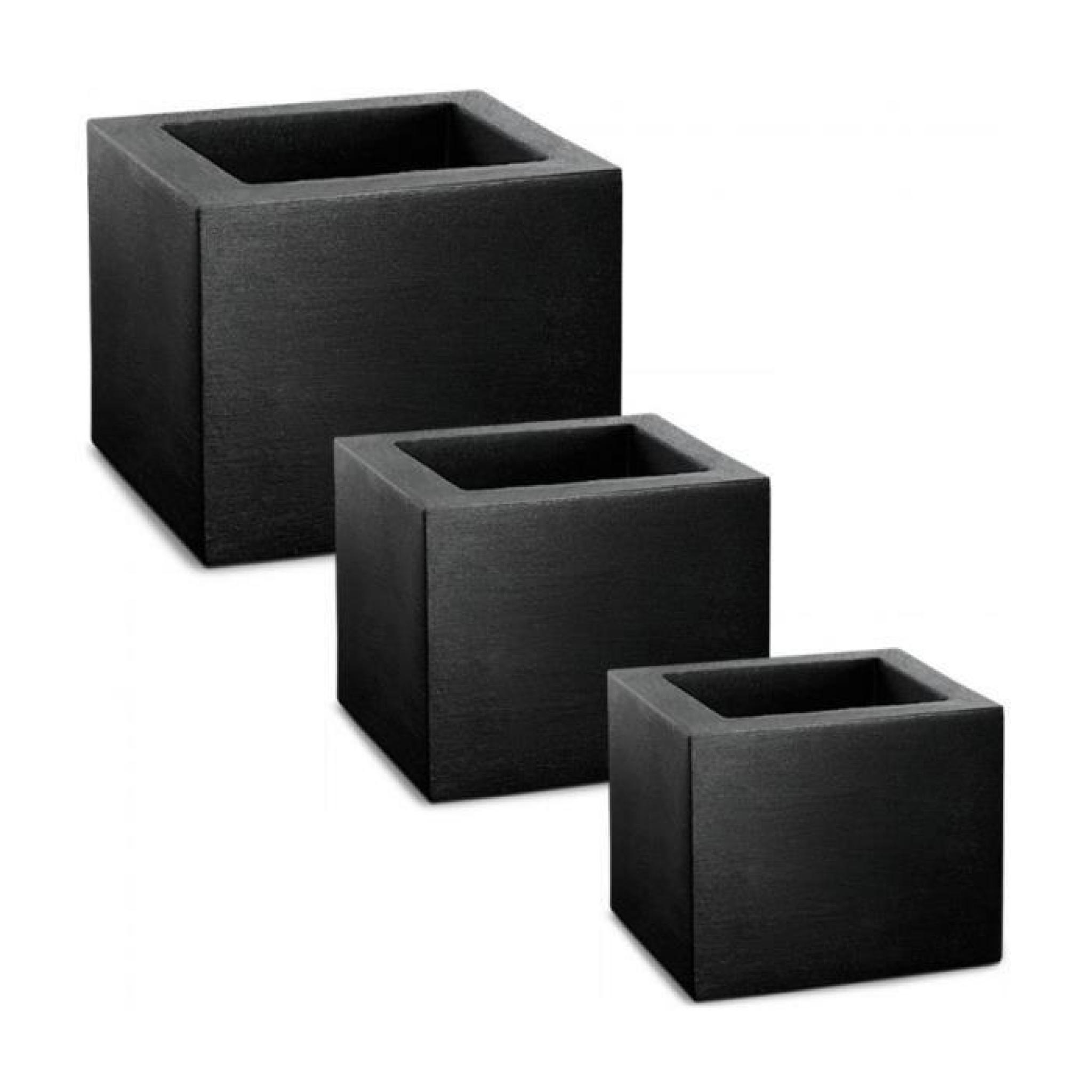 Superbe Ensemble de 3 pots - cube - carré - 50cm / 40cm / 30cm Largeur