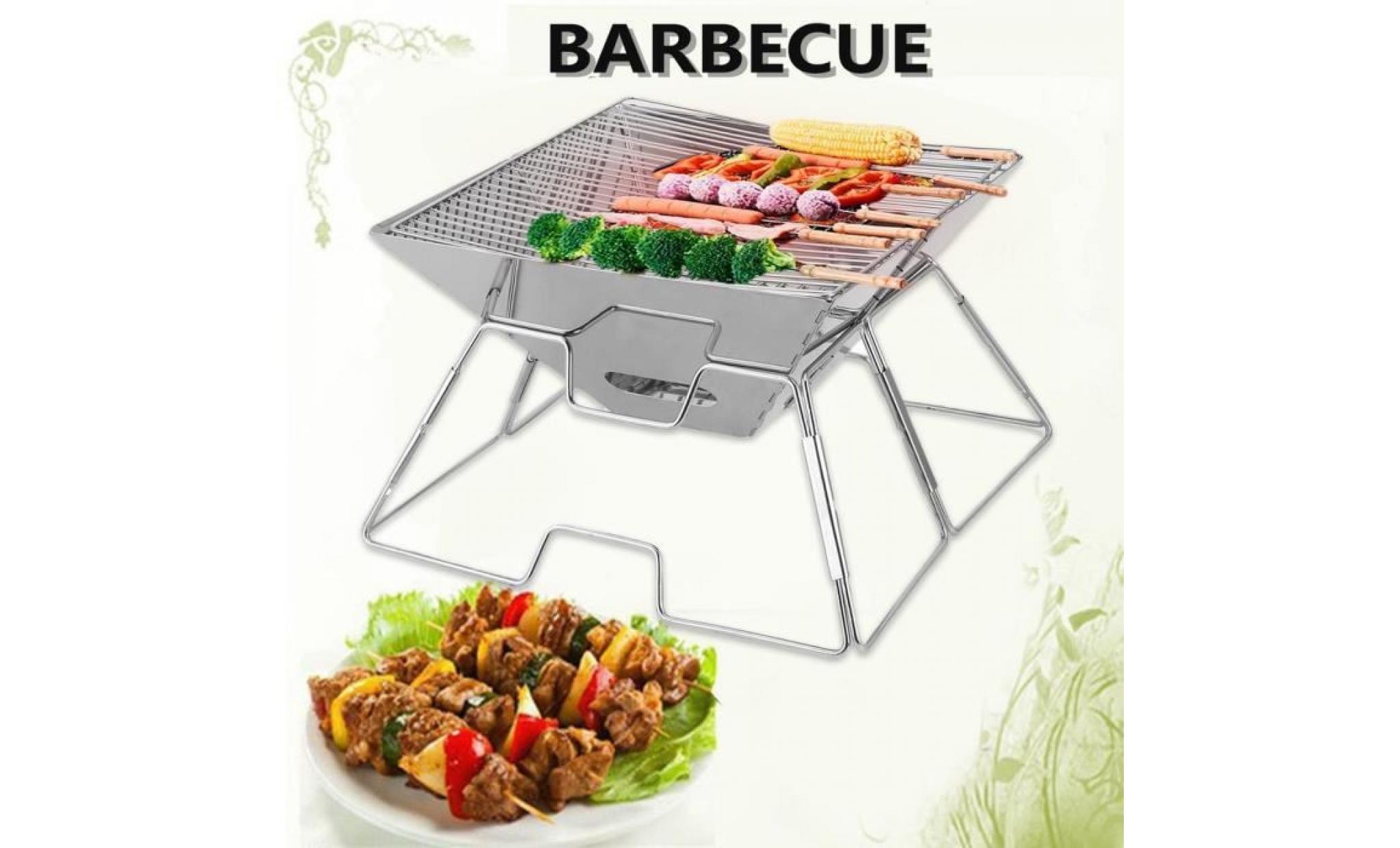support barbecue bbq fourneau en acier inoxydable 36*36*23cm