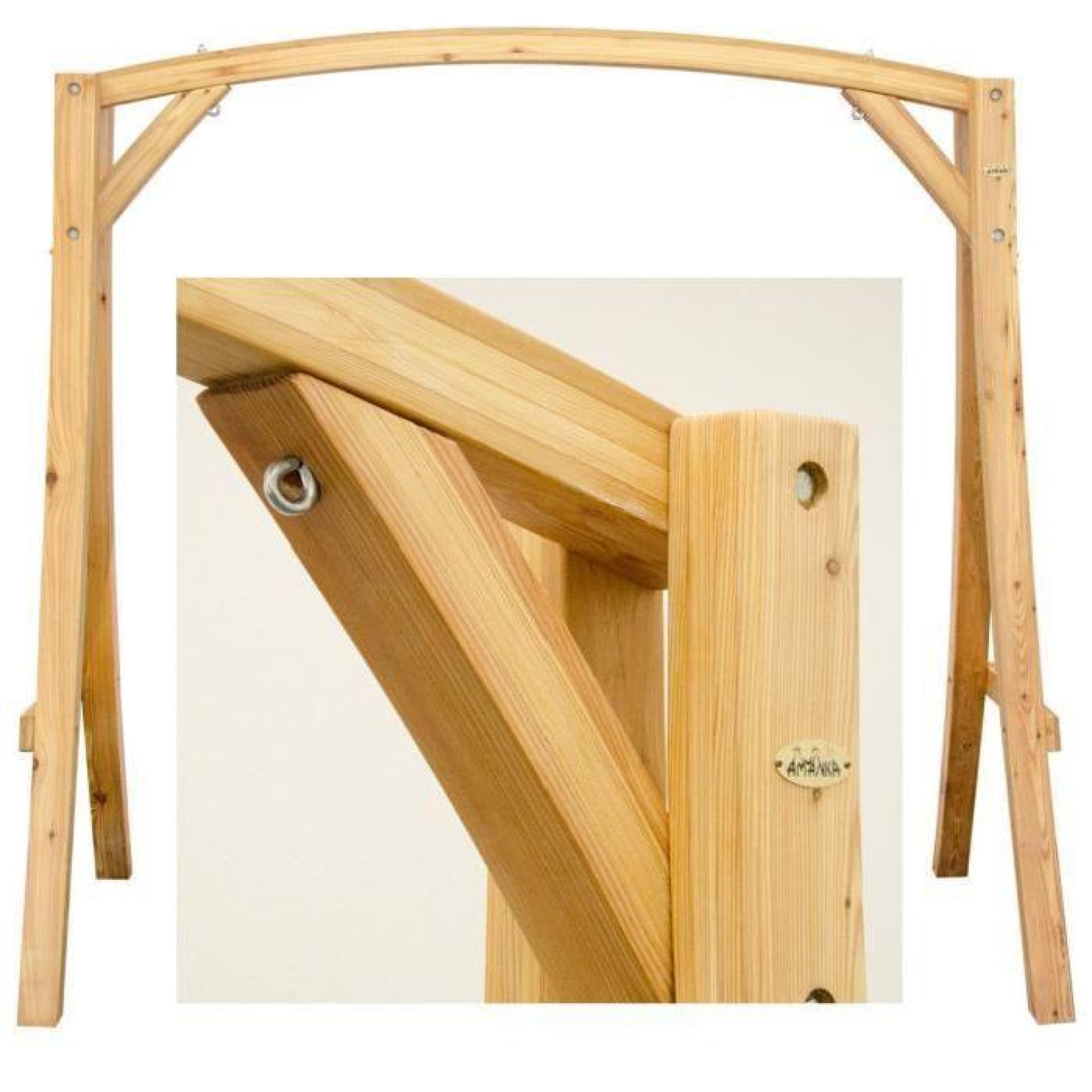 SUPPORT en bois de mélèze pour balancelles env 205x105x198cm | pour l'intérieur et l'extérieur de la maison | SIÈGE NON INCLUS pas cher