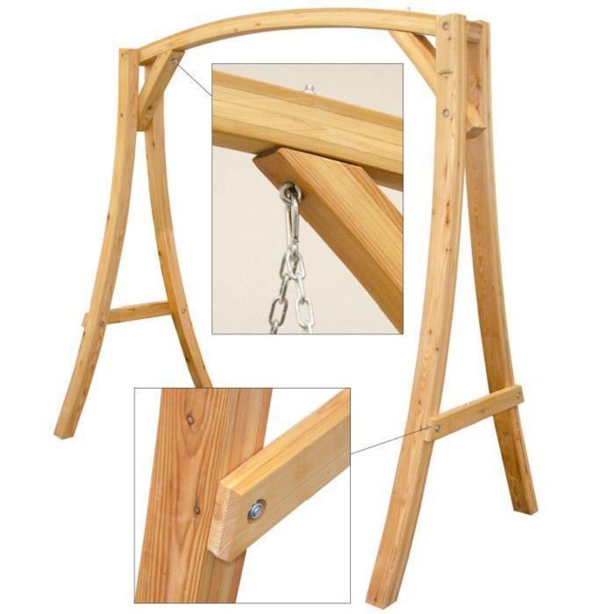 SUPPORT en bois de mélèze pour balancelles env 205x105x198cm | pour l'intérieur et l'extérieur de la maison | SIÈGE NON INCLUS pas cher