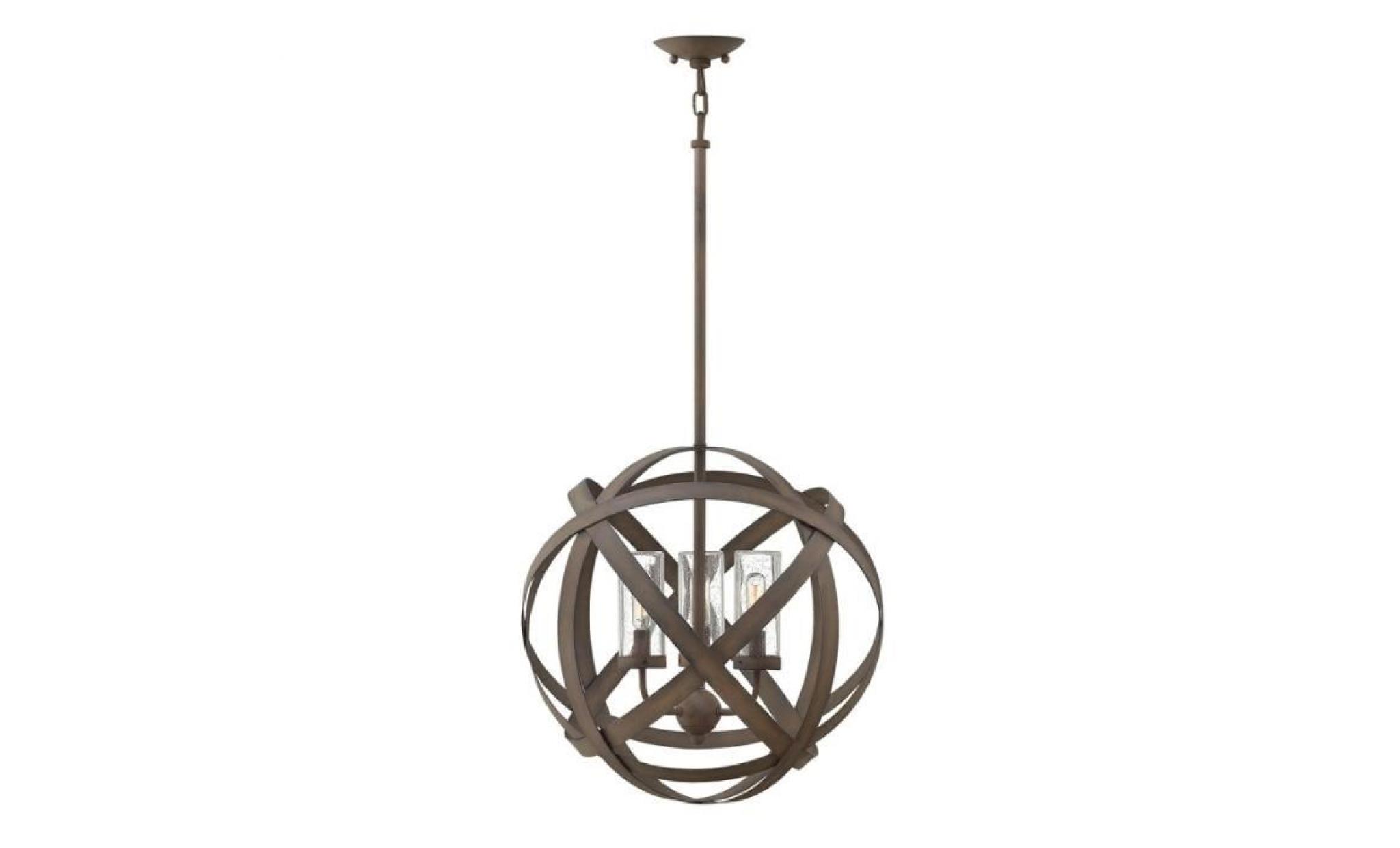 suspension extérieure carson, 47 cm, fer antique, 3 éclairages