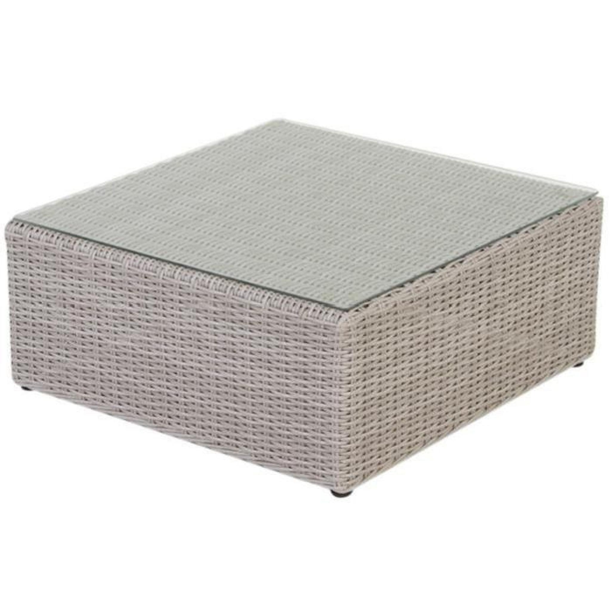 Table basse carrée en Aluminium coloris grège - Dim : L 72 x P 72 x H 30cm 
