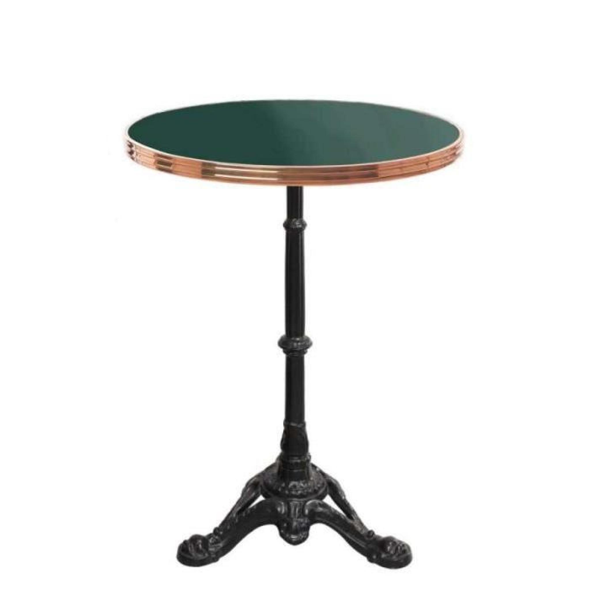table bistrot ronde vert mousse avec cerclage en cuivre - h70 x d50 cm pas cher