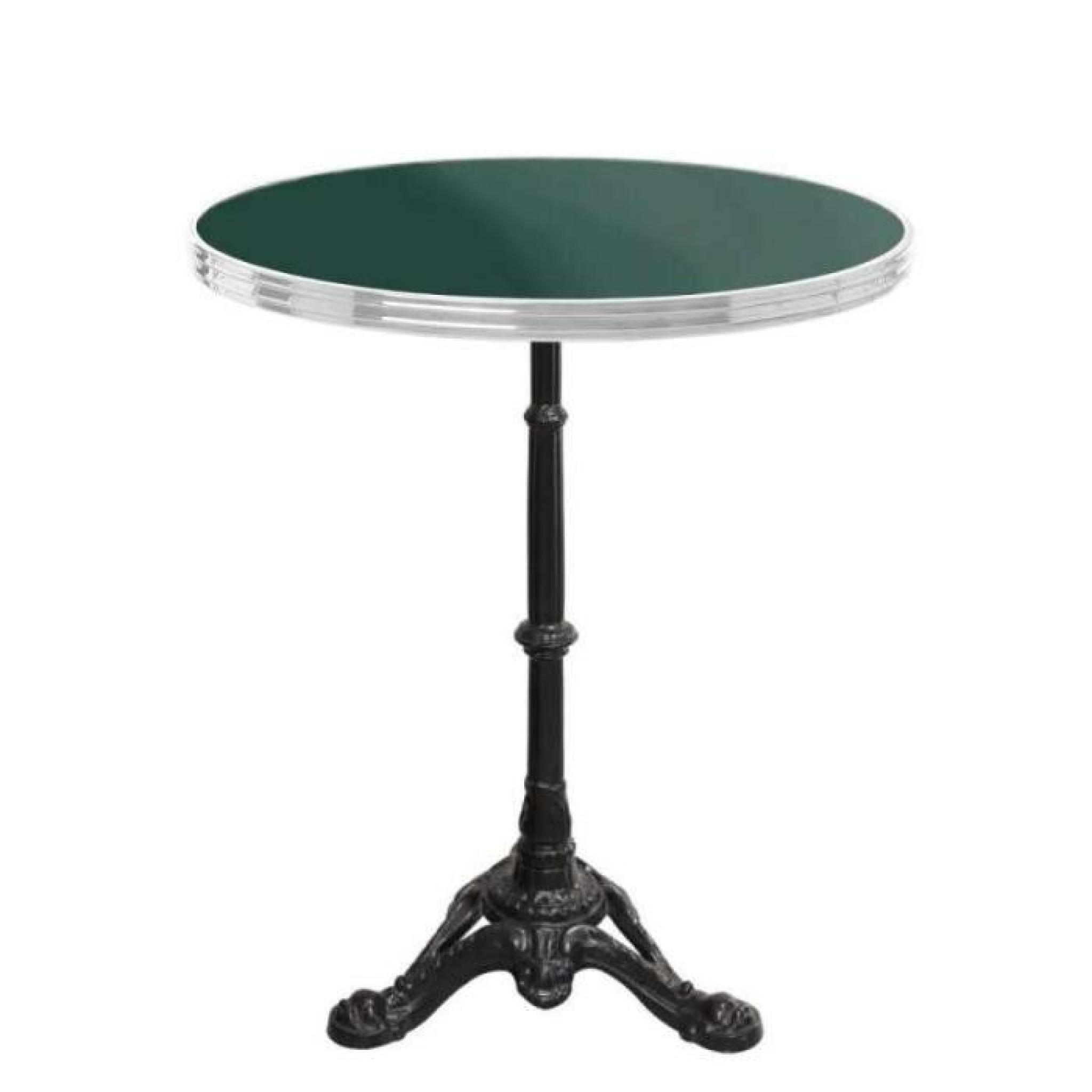 table bistrot ronde vert mousse avec cerclage en inox - h70 x d60 cm pas cher
