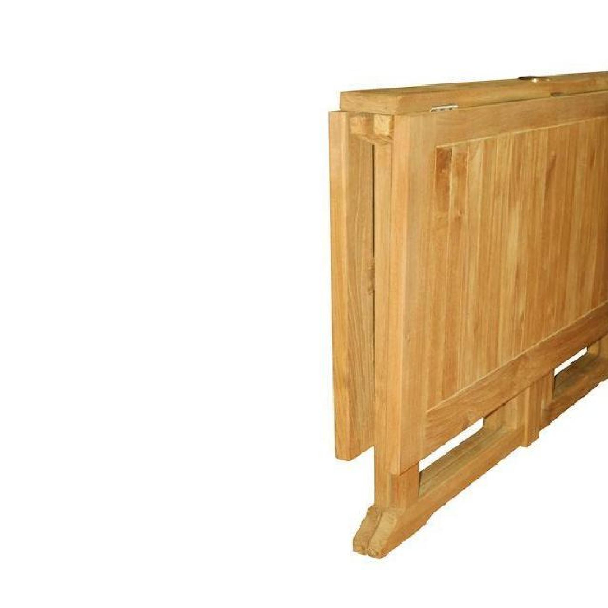 Table pliante carrée en teck Ecograde Goa 120 x 120 cm pas cher