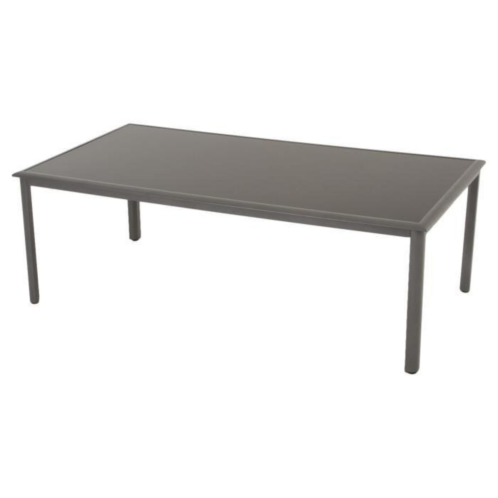 Table Célia Taupe en Aluminium à 10 places, 218 x 118 x 74 cm