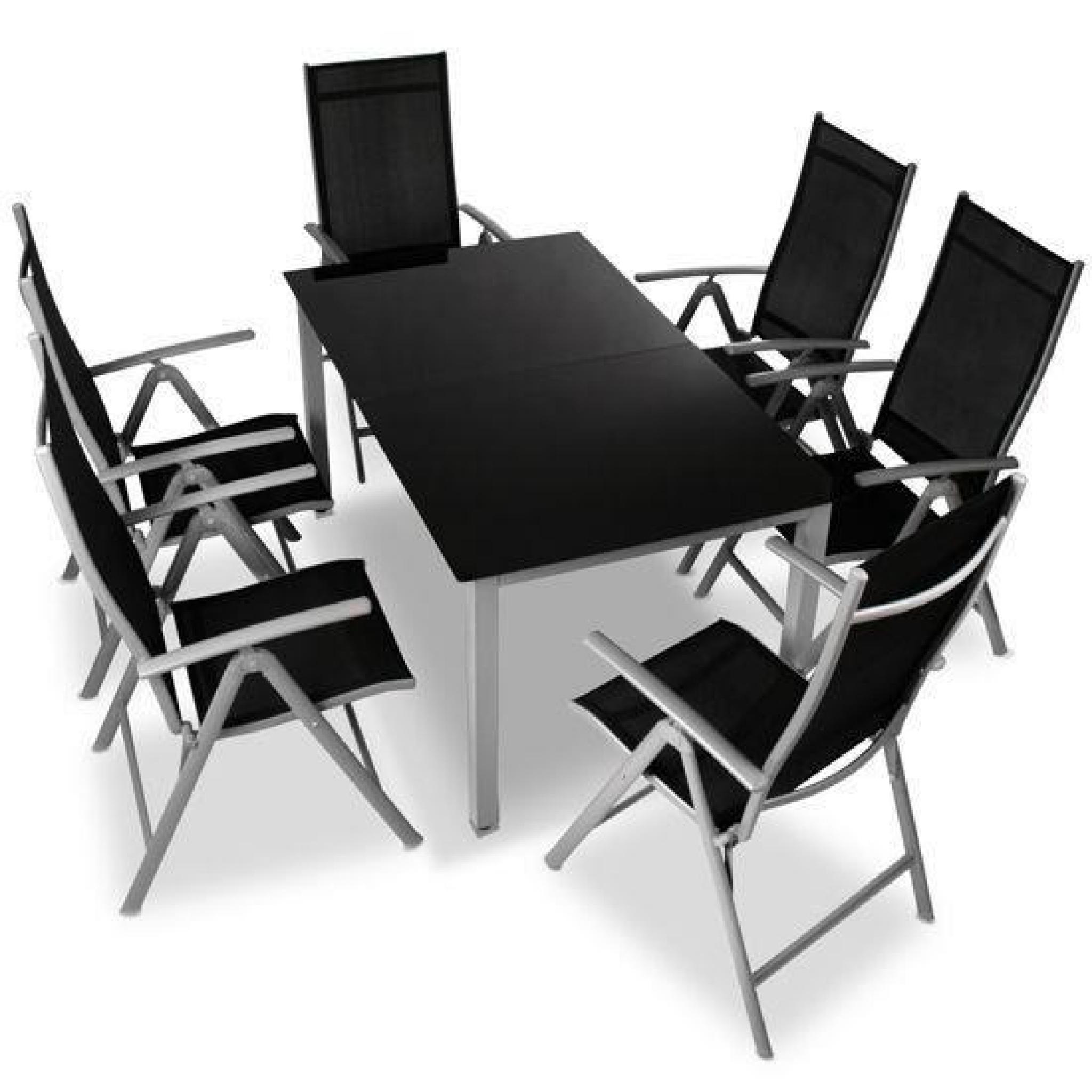 table chaises jardin aluminium