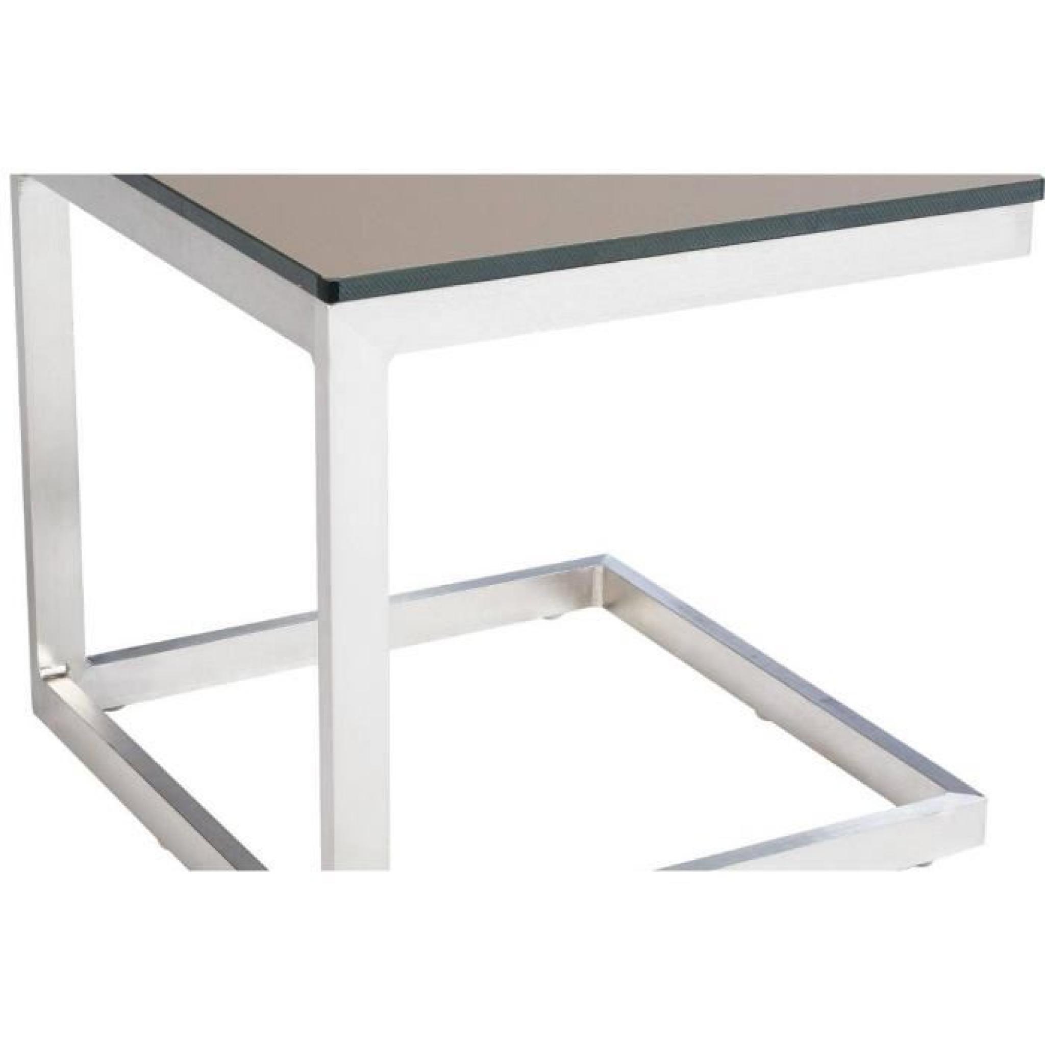 Table d'appoint en Aluminium, coloris taupe - Dim : L 40 x P 40 x H 38cm 