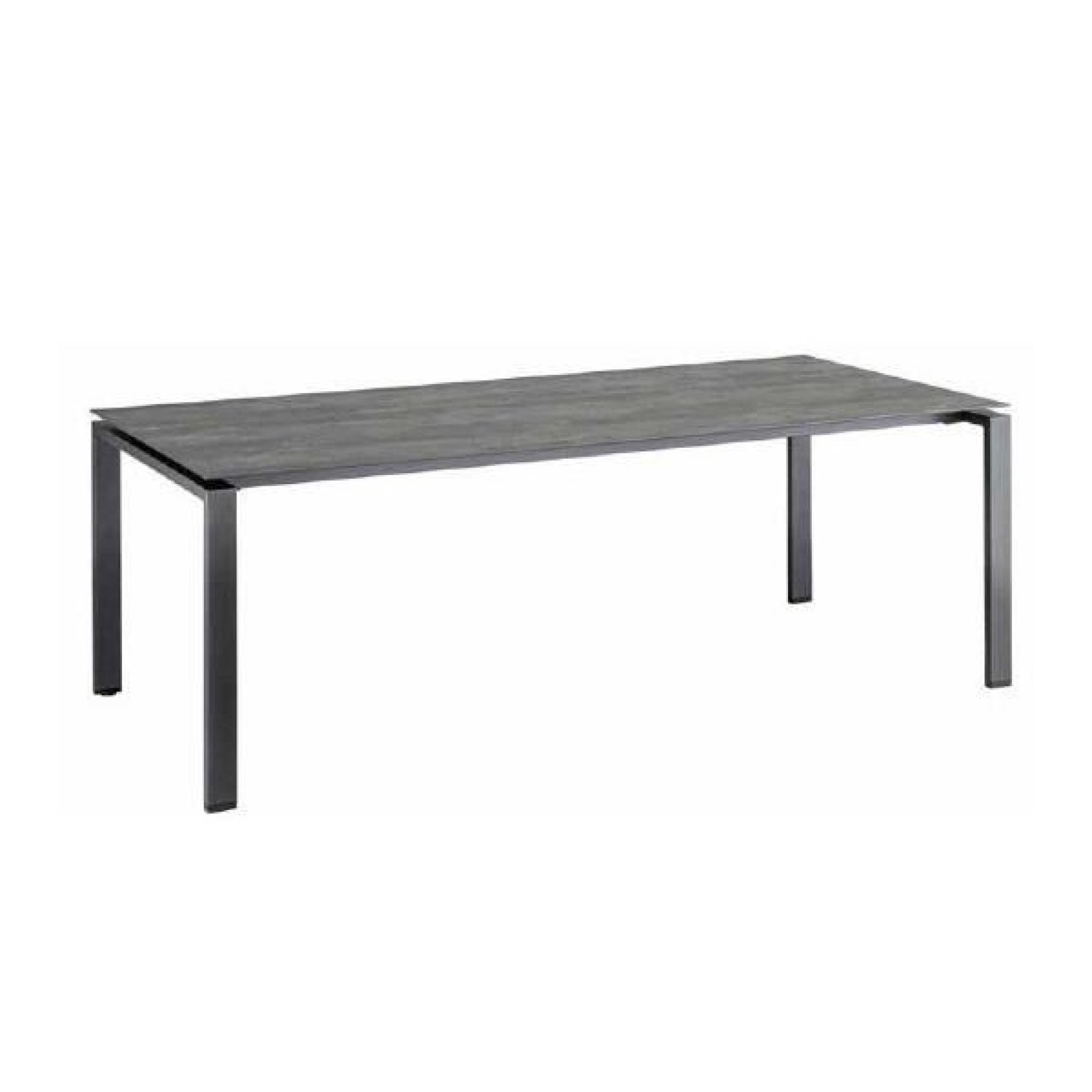 Table de jardin CERAMIQUE  anthracite en aluminium  - l 160 x L 100 x H 74 cm