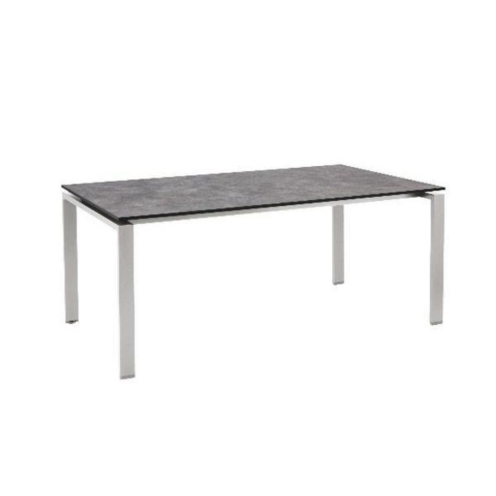 Table de jardin en béton brossé modèle HPL - Couleur anthracite - Dimensions 220 x 100 x 74 cm pas cher