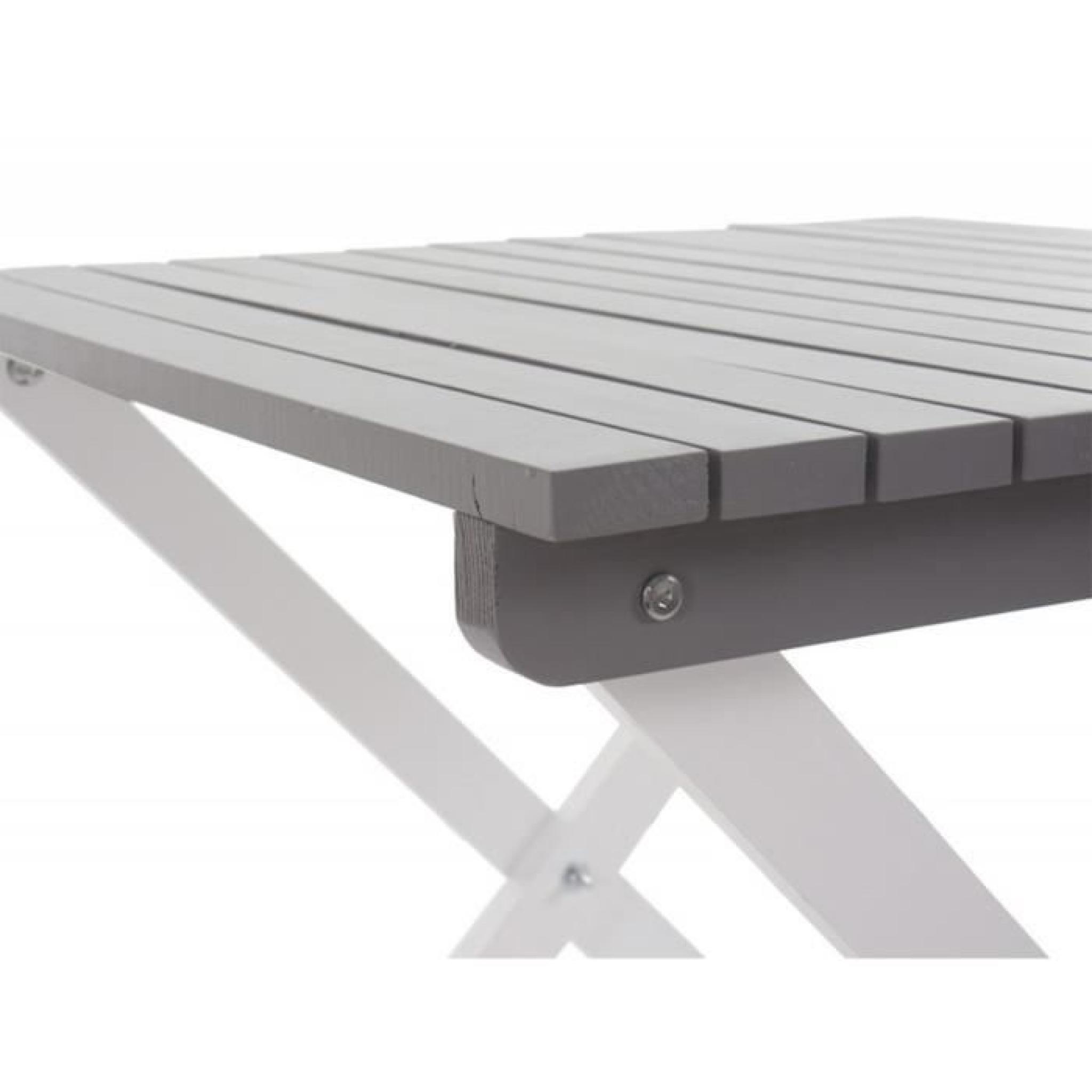 Table de jardin en bois coloris gris - Dim : H 75 x L 65 x P 64,5 cm  pas cher